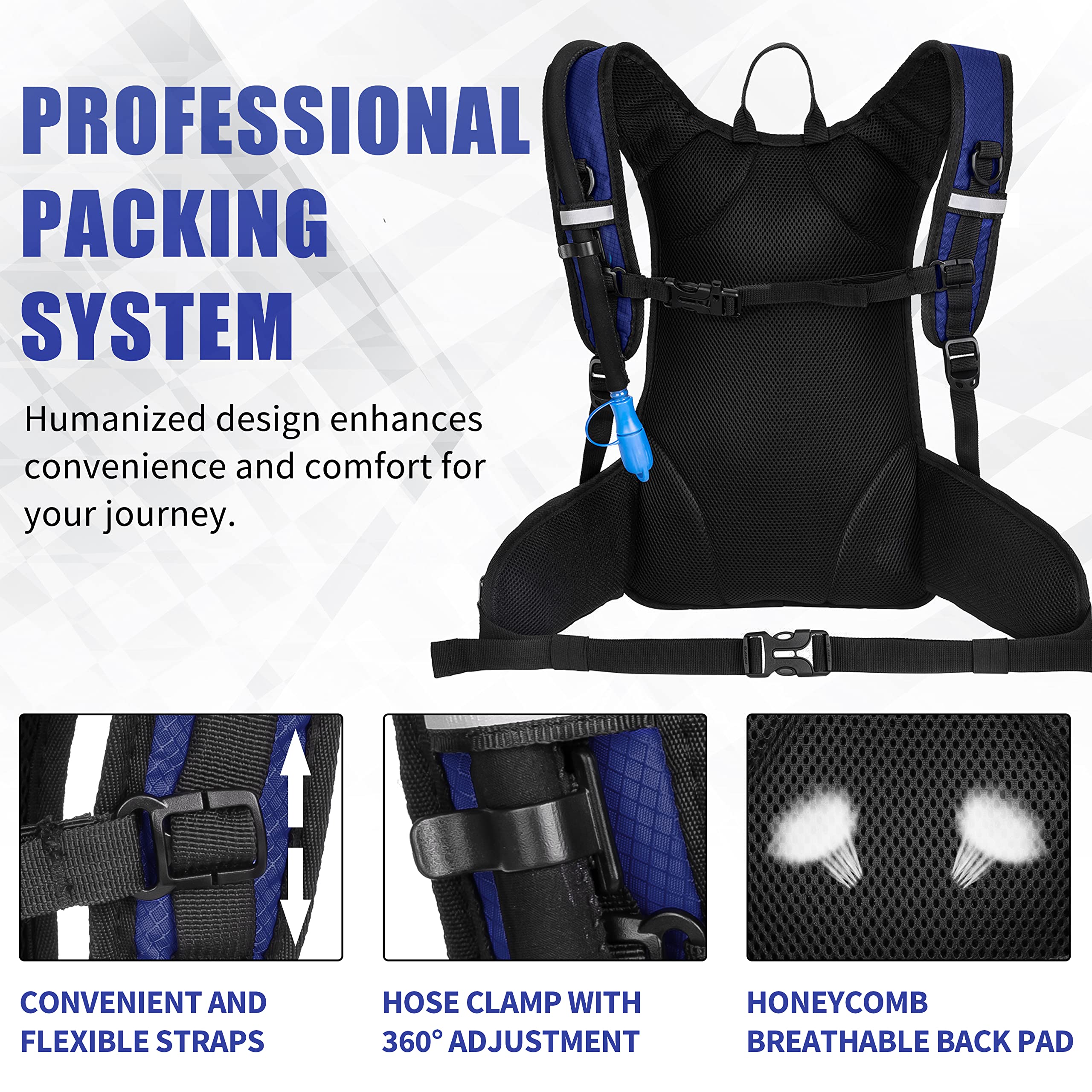 Miracol Insulated 2L Hydration Pack - Lightweight Hiking Water Backpack with Leakproof Bladder for Outdoor Adventures and Long-Distance Trekking
