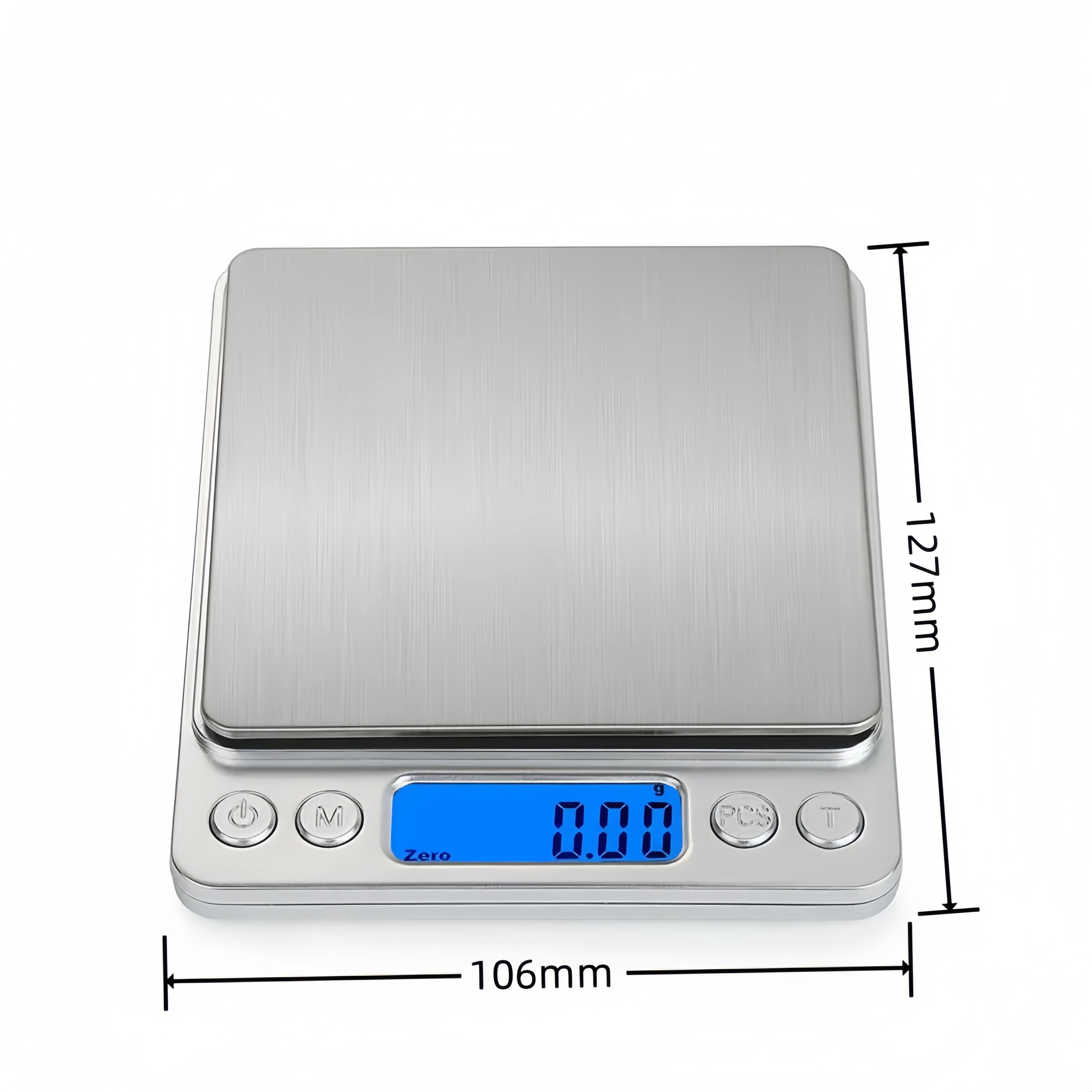 ANYCO Anygleam Digital Kitchen Scale - 1kg Capacity, Precise Electronic Food Scale in Silver for Baking, Cooking & Portion Control | Perfect for Home & Commercial Use