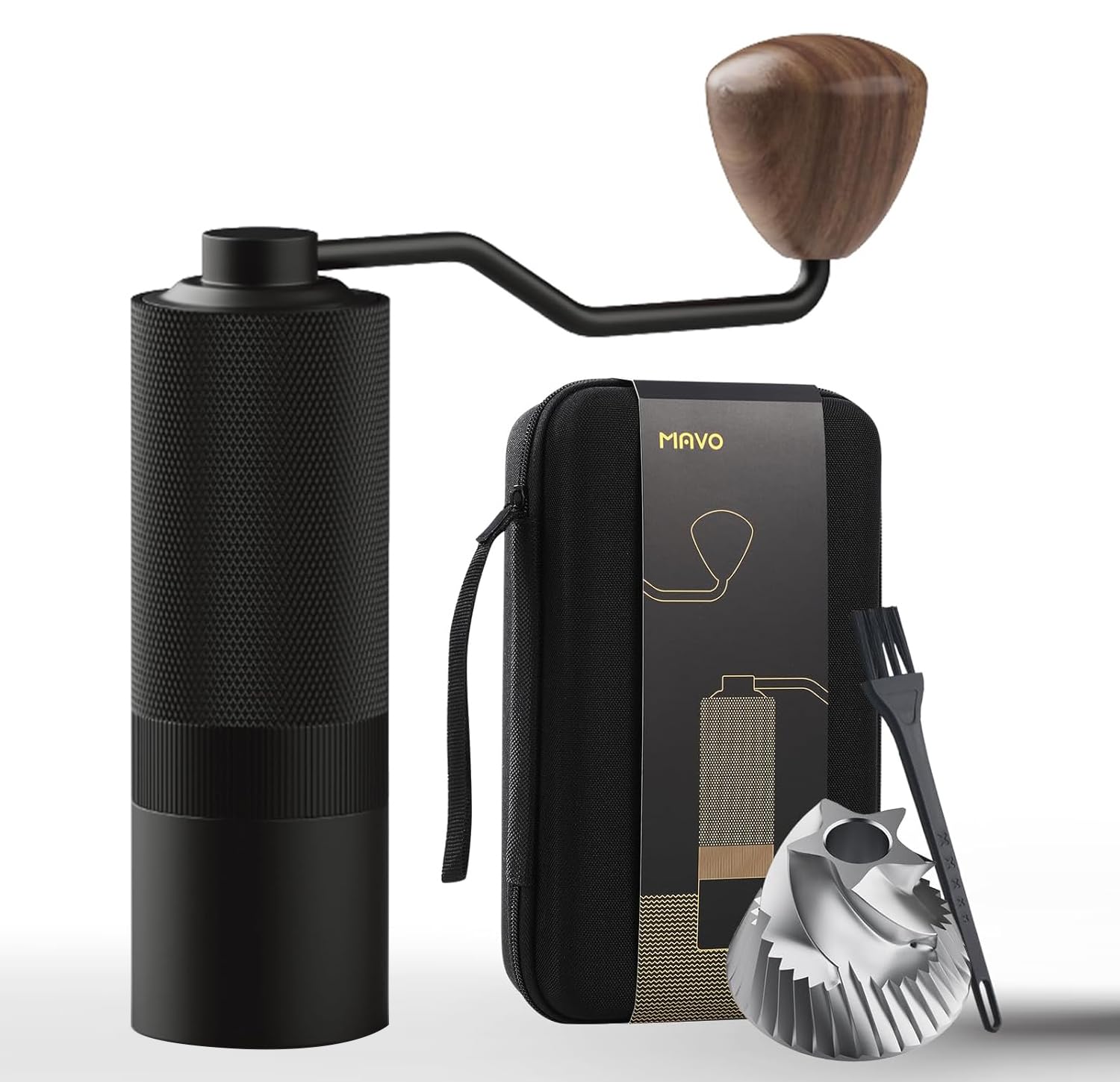 Premium MAVO Wizard 2 Manual Coffee Grinder - 20g Capacity with CNC Stainless Steel Conical Burr | Adjustable Grind Settings & Double Bearing System | Perfect for Aeropress, French Press, Espresso & Pour Over Coffee Brewing at Home, Office or Travel