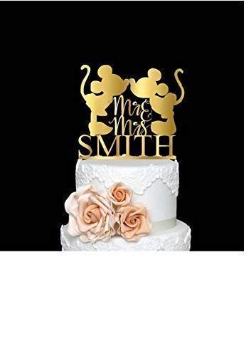 Personalized Mickey and Minnie Mouse Wedding Cake Topper - Custom Bride & Groom Figurine for Disney Themed Weddings, Anniversaries & Romantic Celebrations