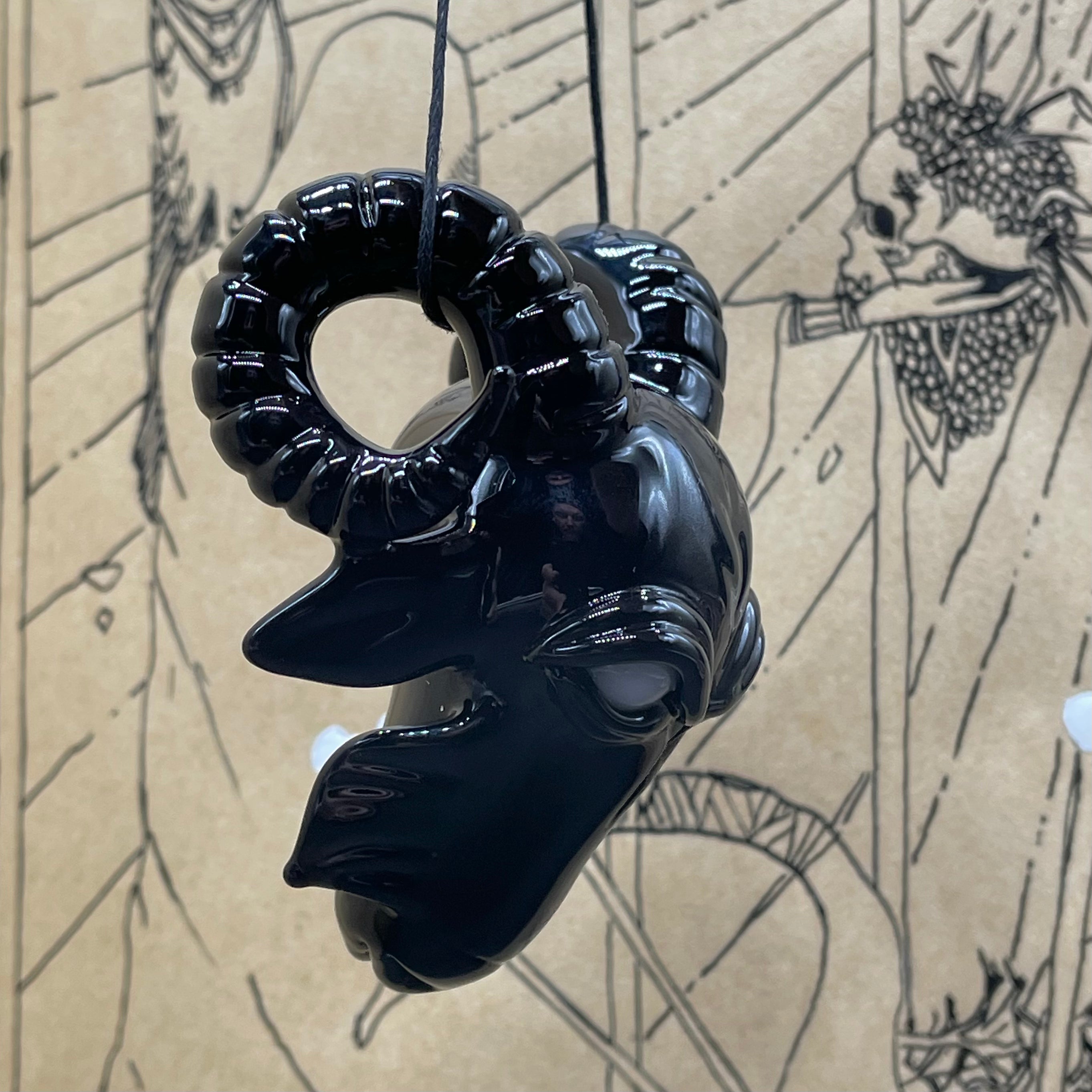 Black Philip Pendant Necklace - Gothic Horror Movie Inspired Jewelry for Fans of The Witch & Occult Fashion | Perfect for Halloween Costumes, Cosplay & Dark Aesthetic Outfits