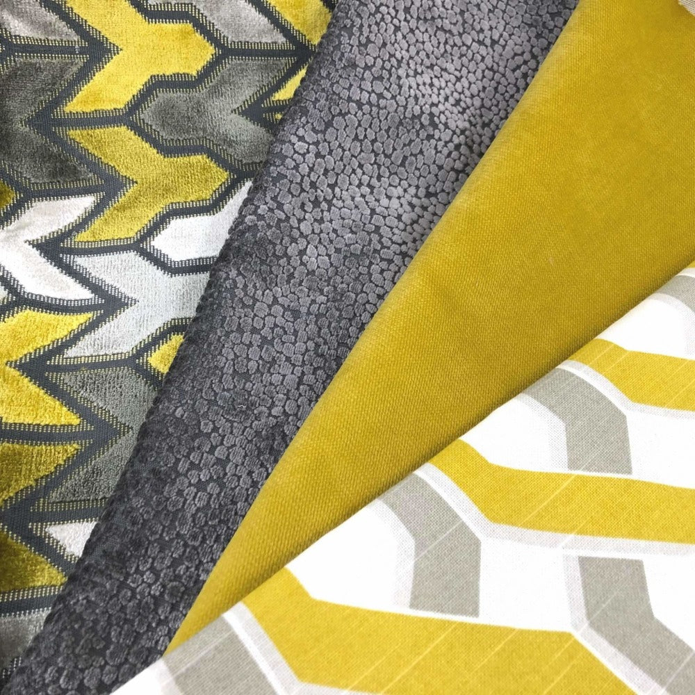 Geometric Stripe Pillow Cover - Gray, Yellow & White Twisted Design for Sofa, Bed & Home Decor