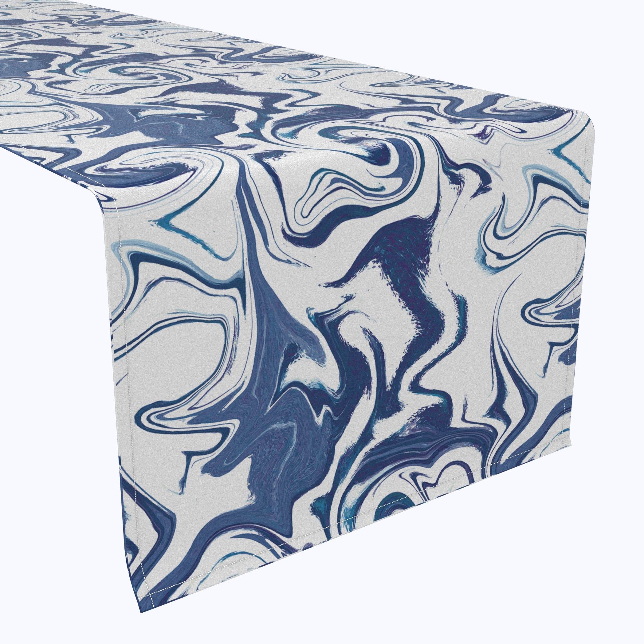 Premium Blue Marble Non-Slip Runners for Hallway & Stairs - Elegant Home Decor & Safety Floor Mats for High Traffic Areas