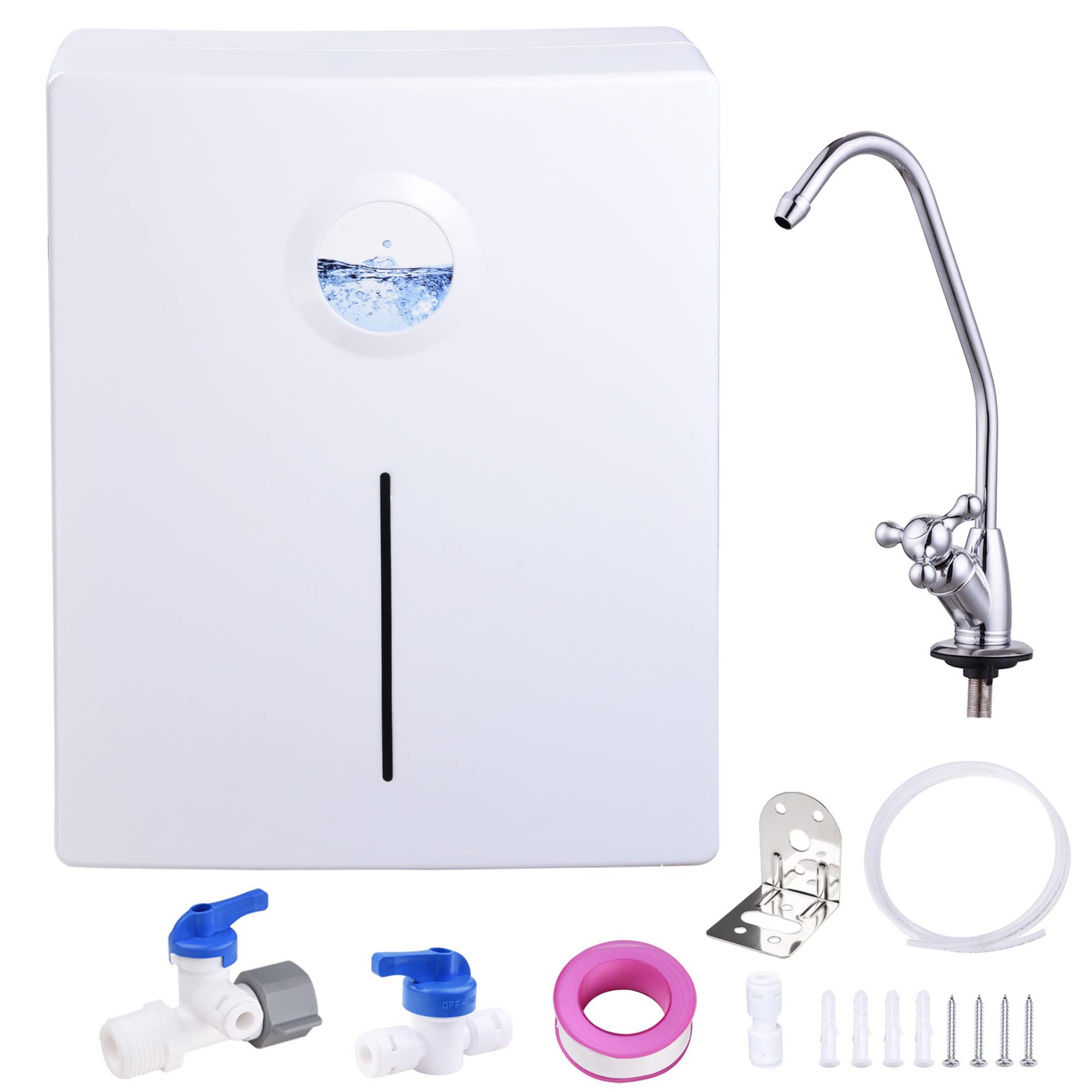 Yescom 5-Stage Under Sink Water Filter System - Ultra-Filtration Direct Connect UF Water Purifier with Faucet for Home Kitchen - Hollow Fiber Technology & Tidy Box Design - Perfect for Clean Drinking Water & Cooking