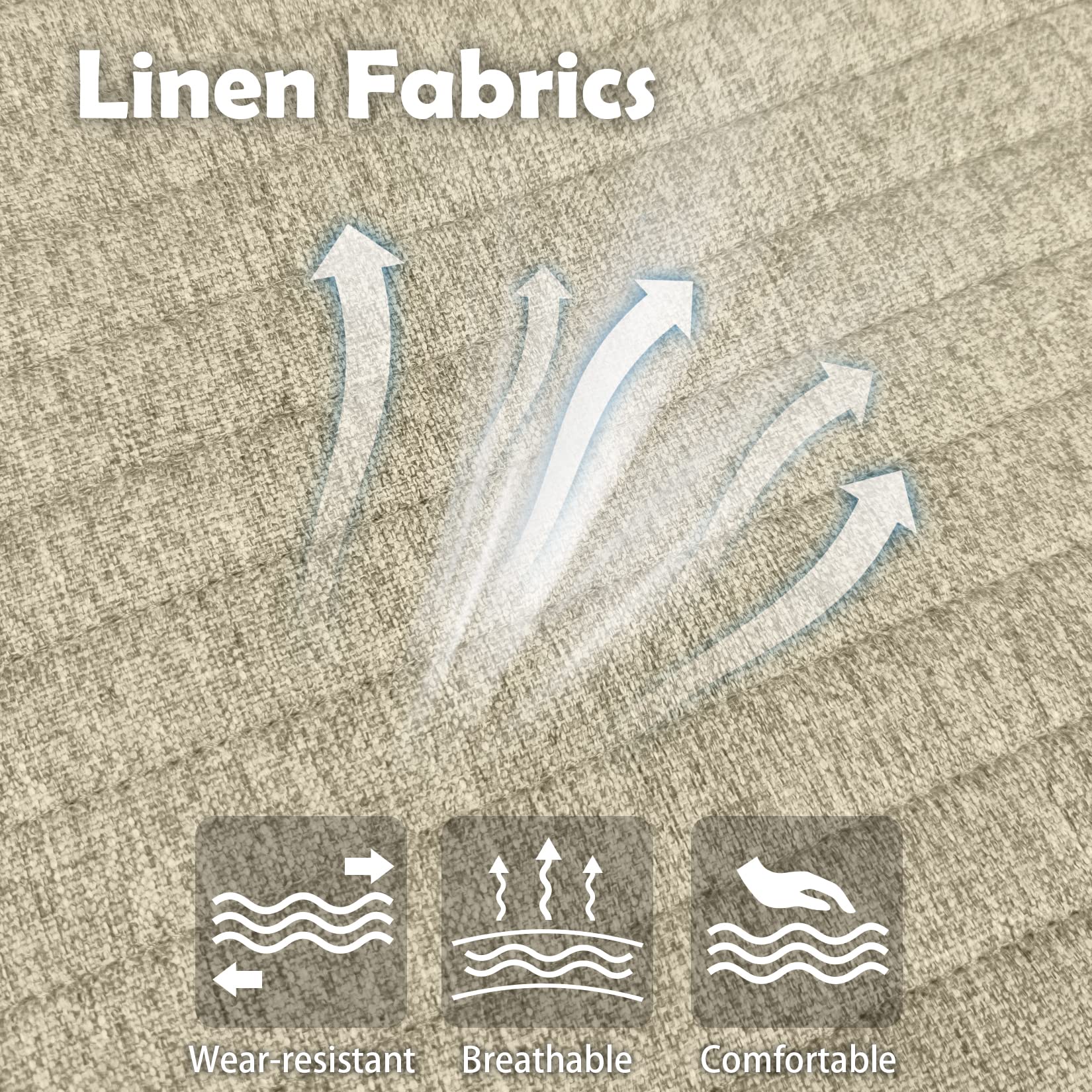 Breathable Linen Car Seat Covers - 2-Piece Universal Front Seat Protector | Anti-Slip Bottom Cushion Pad | Keeps Warm in Winter & Cool in Summer | Fits 98% Vehicles (Beige) - Perfect for Daily Commute, Road Trips & Protecting Car Seats from Wear