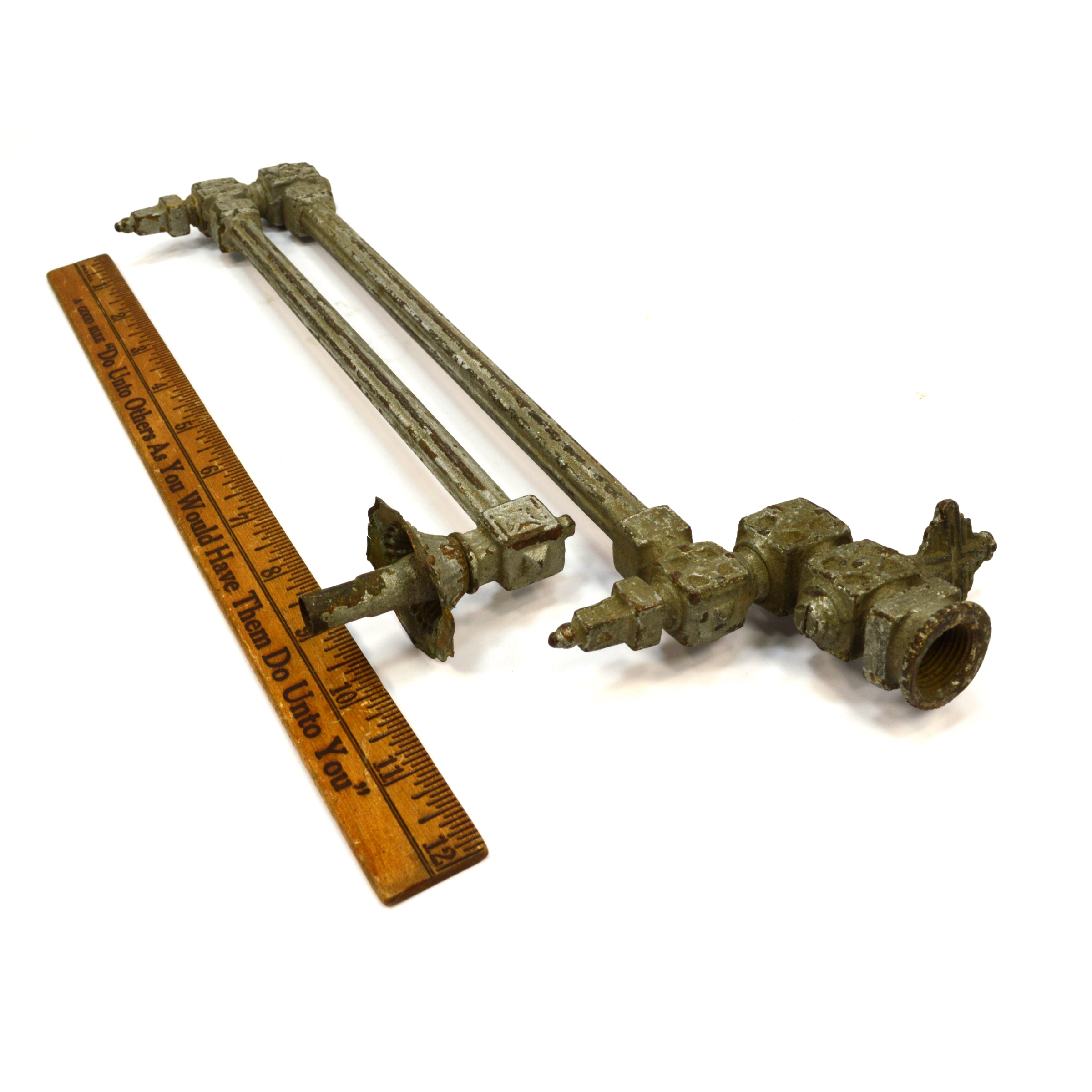 Vintage Ornate Brass Pot Filler Faucet - Double Arm Articulated Kitchen Sink Faucet - Antique Salvaged Hardware - Perfect for Farmhouse & Victorian Style Kitchens