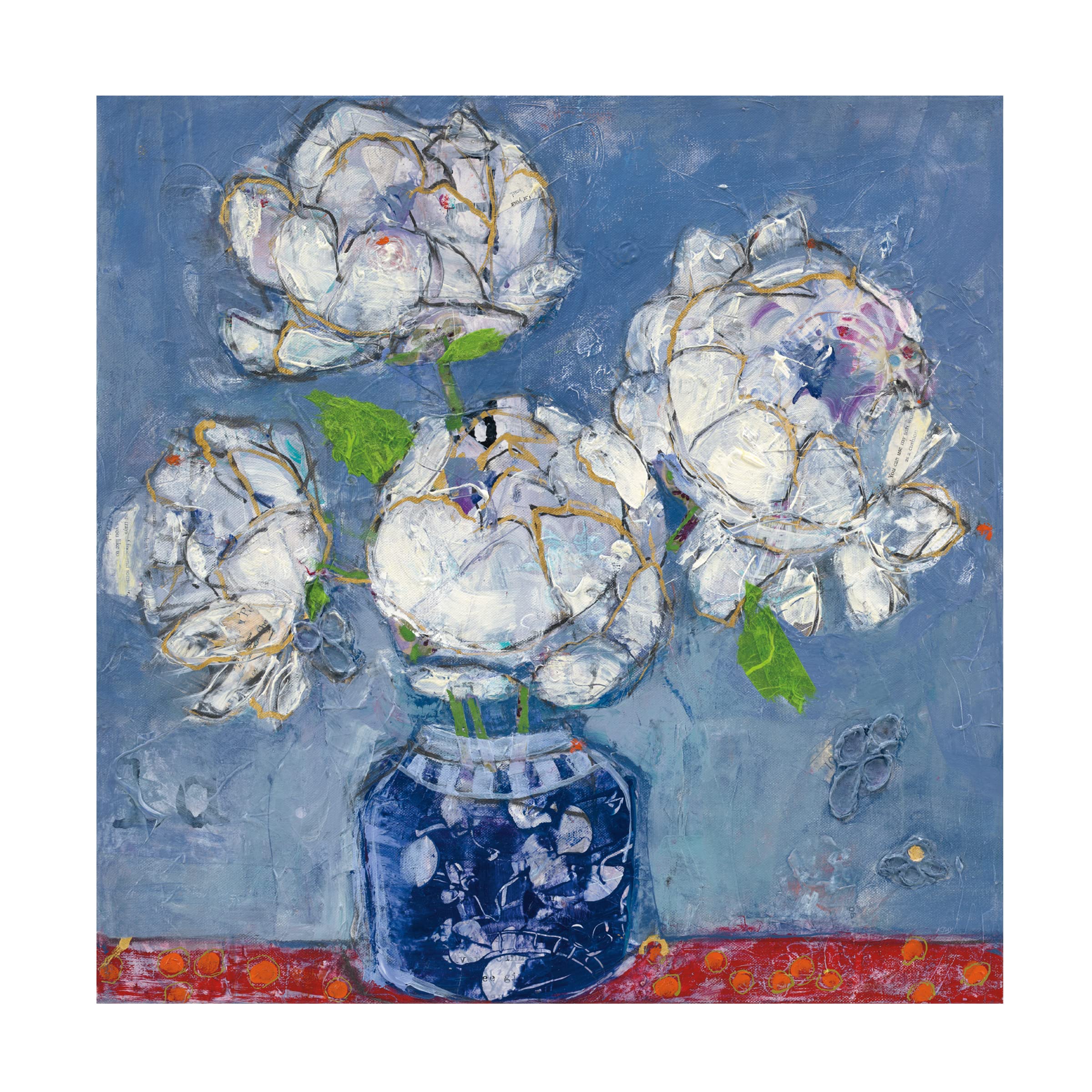 Trademark Fine Art 'Vase of Peonies' Canvas Wall Art Print by Kellie Day - Floral Home Decor for Living Room, Bedroom & Office