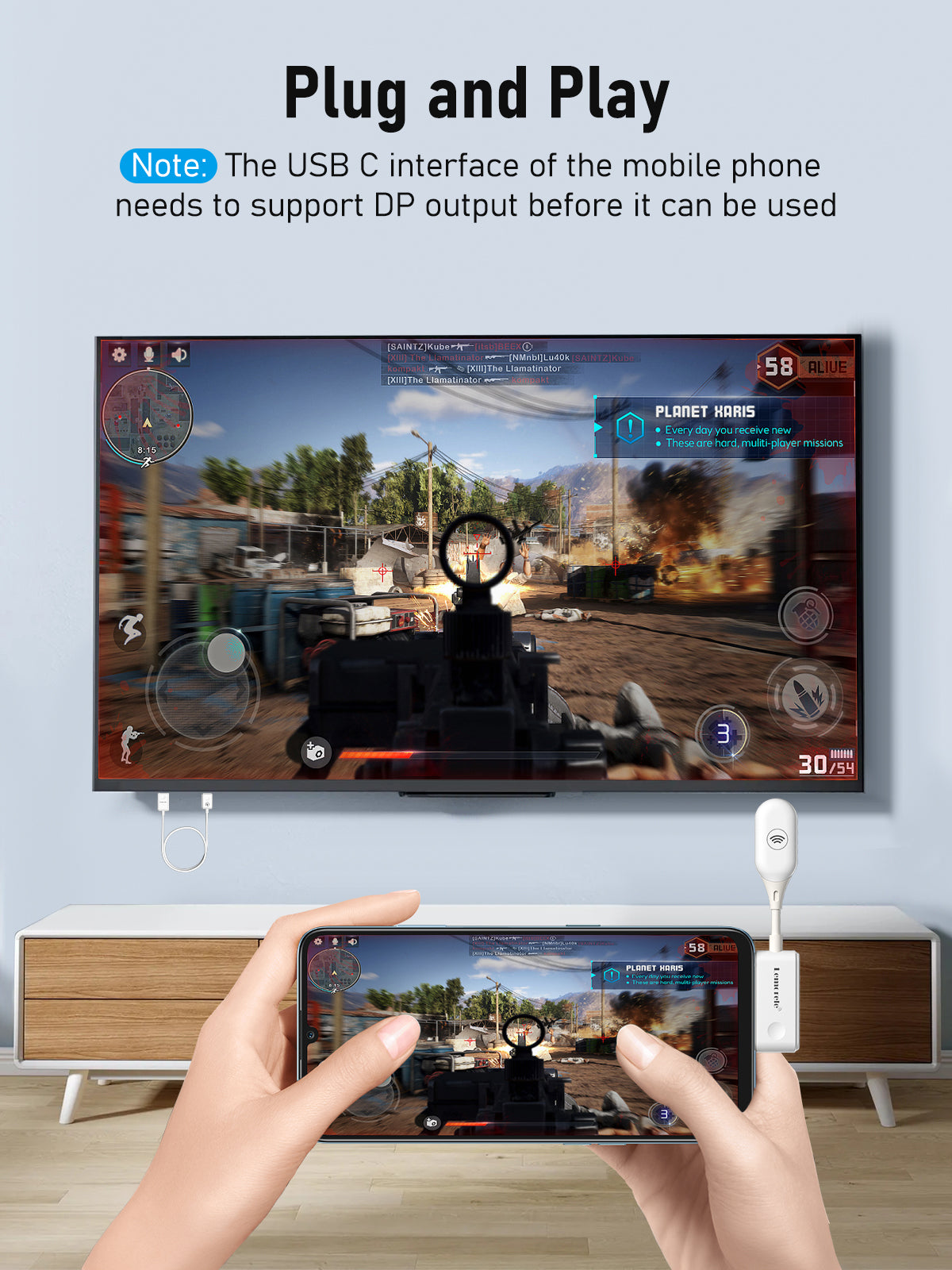 LEMORELE™ P5 1080P HDMI Wireless Video Transmitter and Receiver Kit - Stream HD Content to TV, Projector, or Monitor for Home Theater, Gaming, and Presentations