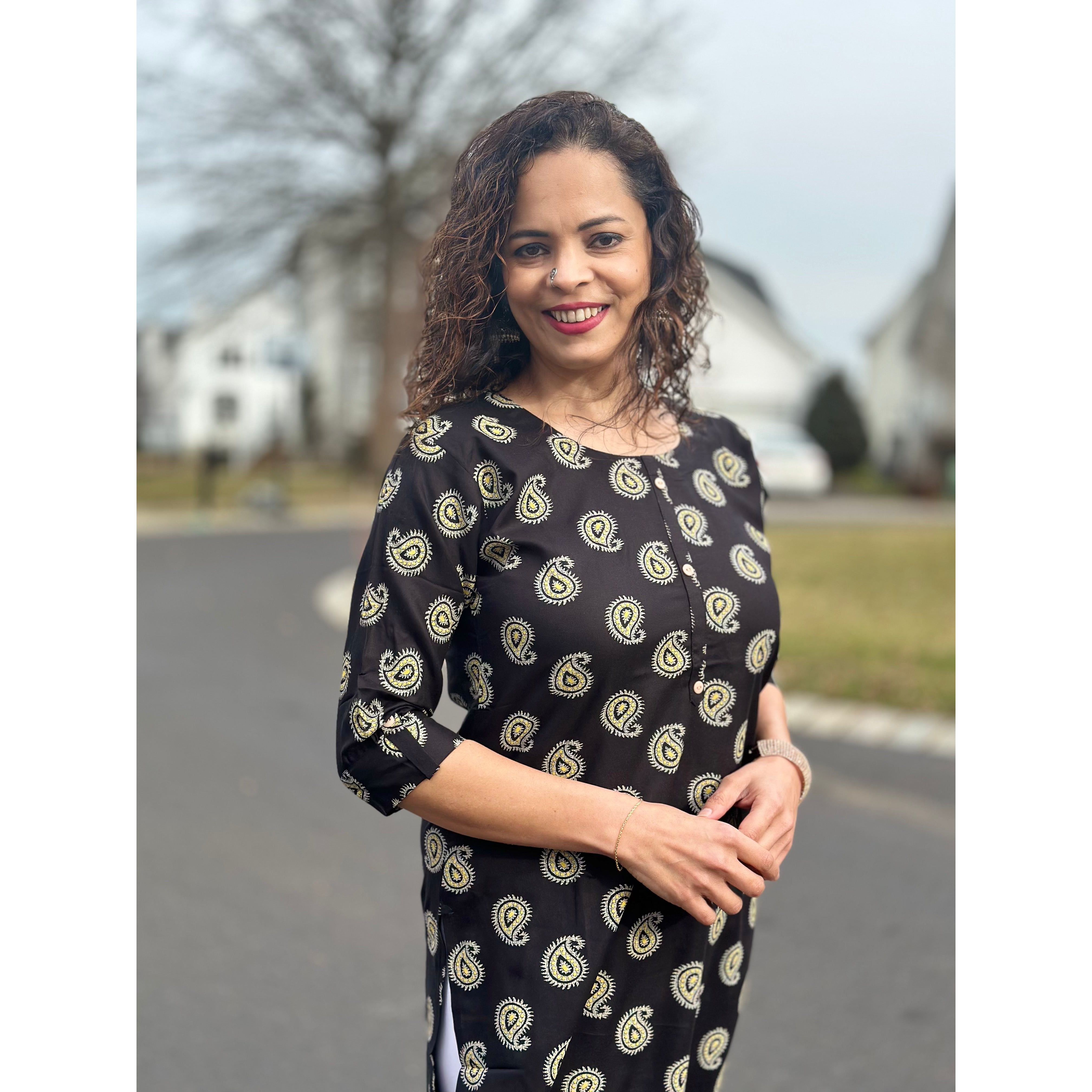 Black Kurta with Mango Prints - Khushboo Collection | Indian Ethnic Wear for Women | Perfect for Festivals, Weddings & Casual Wear