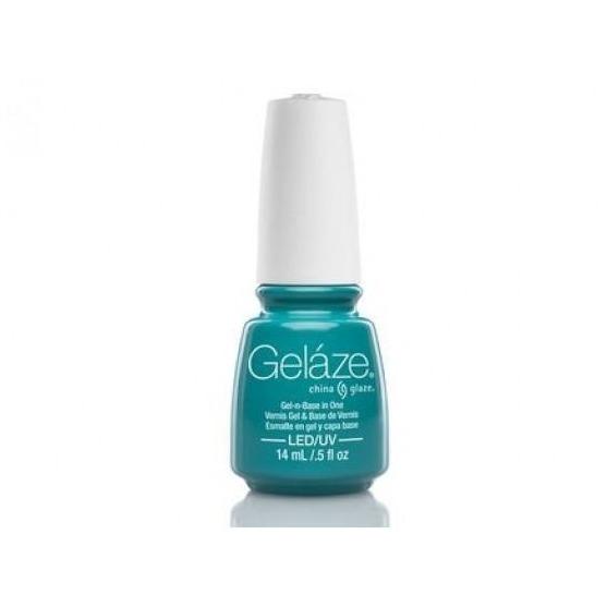 China Glaze Gelaze Nail Polish - Turned Up Turquoise 0.5 oz #81624 - Long-Lasting Gel-Like Shine for Manicures & Pedicures