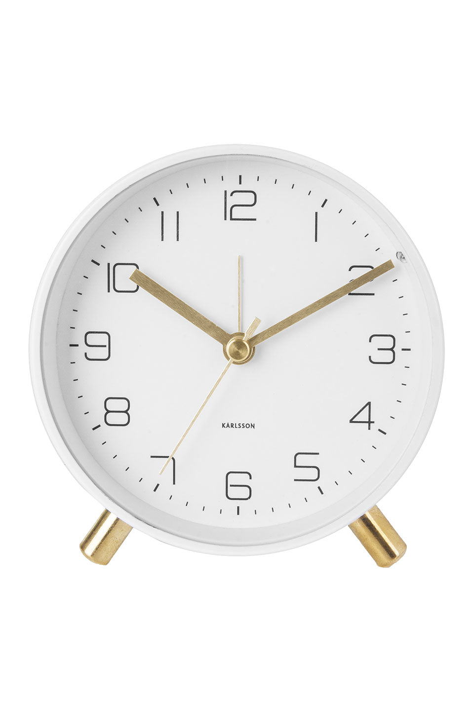 Lofty White 11cm Alarm Clock - Silent Non-Ticking Battery Operated Bedside Clock for Home, Office, Dorm & Travel