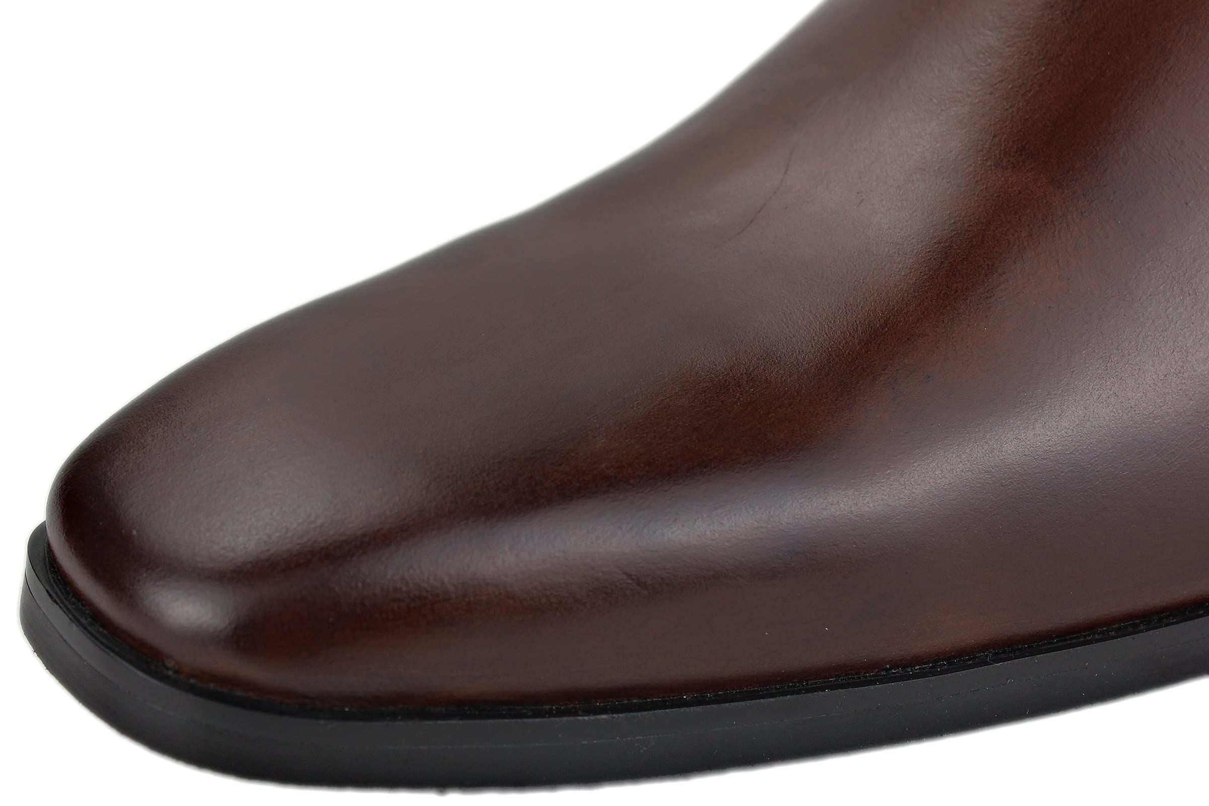 OSSTONE Men's Chelsea Ankle Boots - Genuine Leather Chukka Boots with Heel, Retro Dress Boots Style JY038-US for Casual & Formal Wear