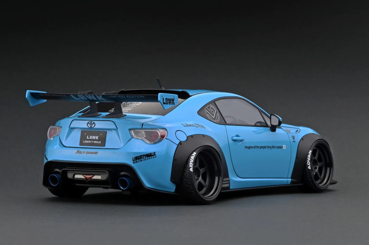 1:18 Scale Toyota 86 LBWK V1 Model Car - Light Blue Diecast Collectible - Perfect for Car Enthusiasts & Display Collections