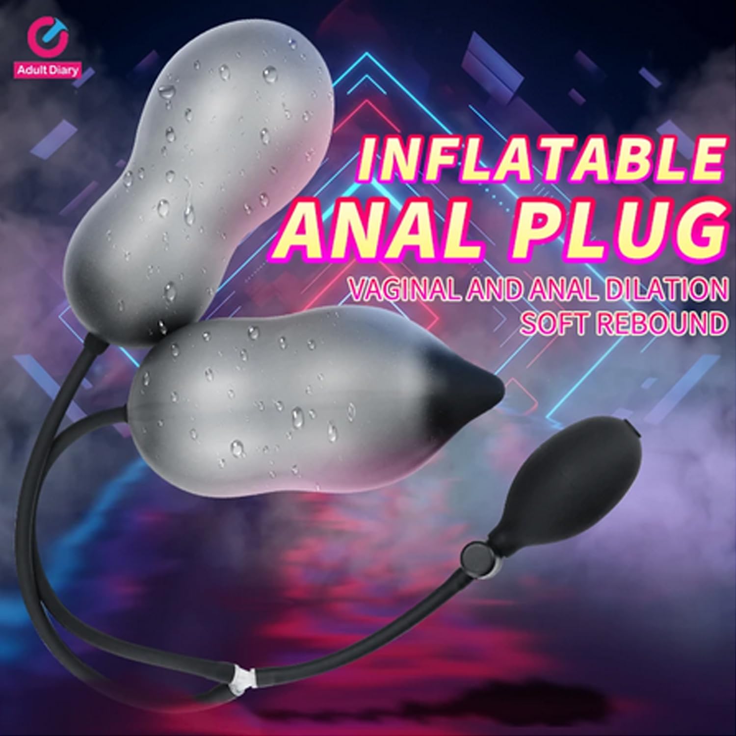 Inflatable Anal Plug - Silicone Double Head Butt Plug for SM Massage & Anal Stimulation | Stretching Dilator Sex Toy for Women, Men & Couples | Perfect for BDSM Play, Couples Intimacy & Solo Pleasure