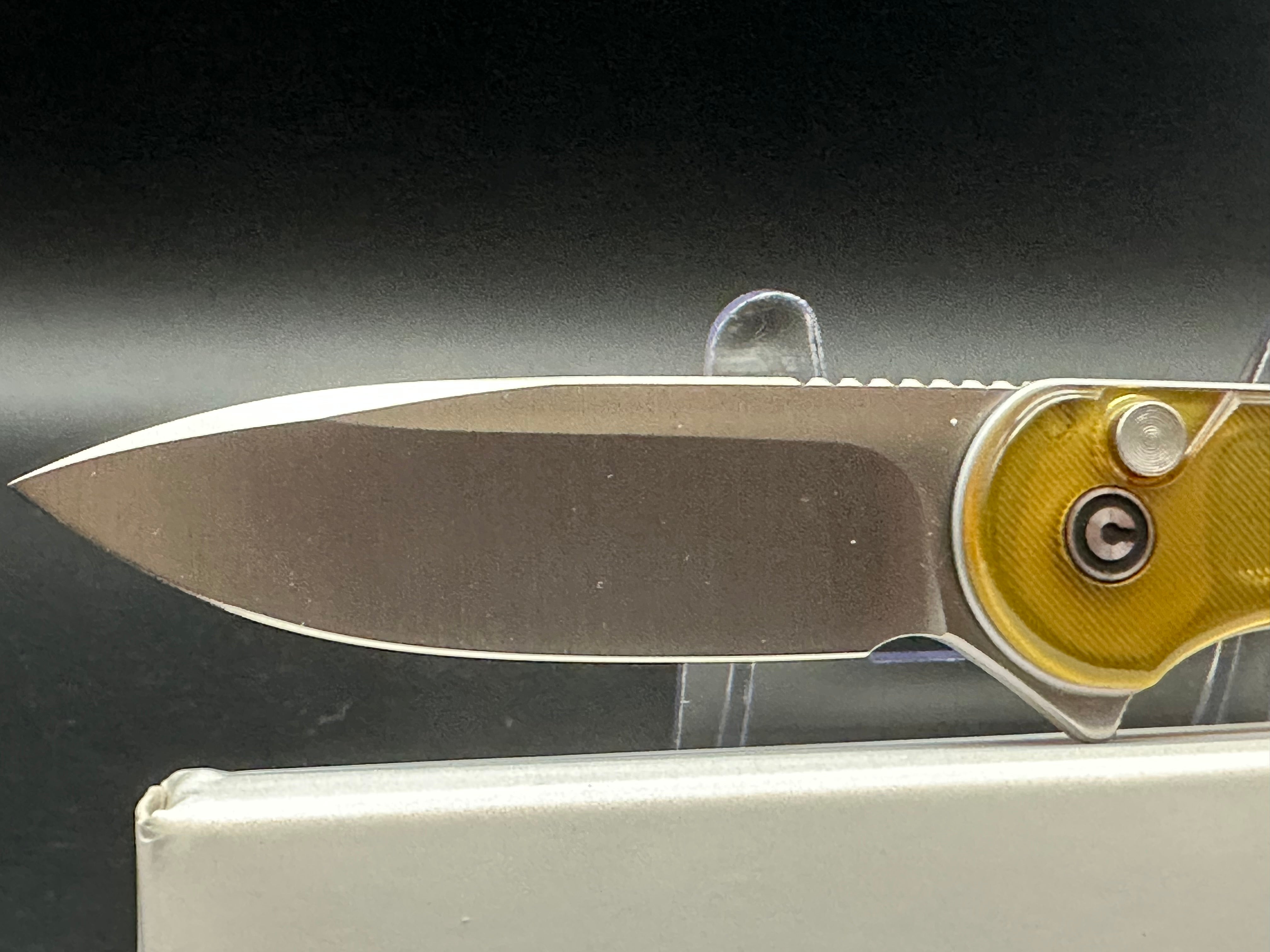 CIVIVI Button Lock Elementum II Folding Knife - Polished Ultem Handle, Nitro-V Steel Blade, Drop Point Plain Edge, Satin Finish - EDC, Outdoor, Camping, Survival Gear