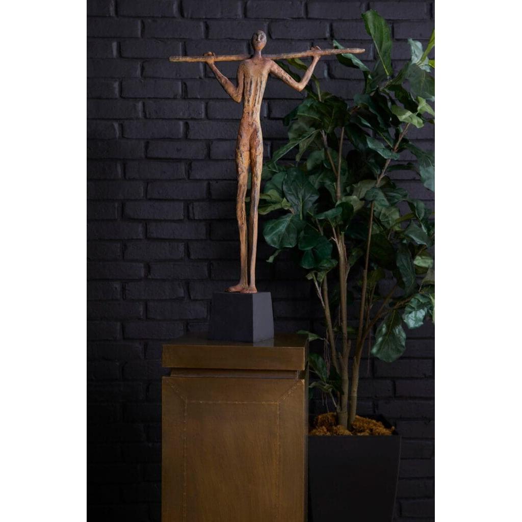 Cyan Design 11673 Maasai Shepherd Rustic Handmade Statue - African Tribal Decor for Home, Office & Garden