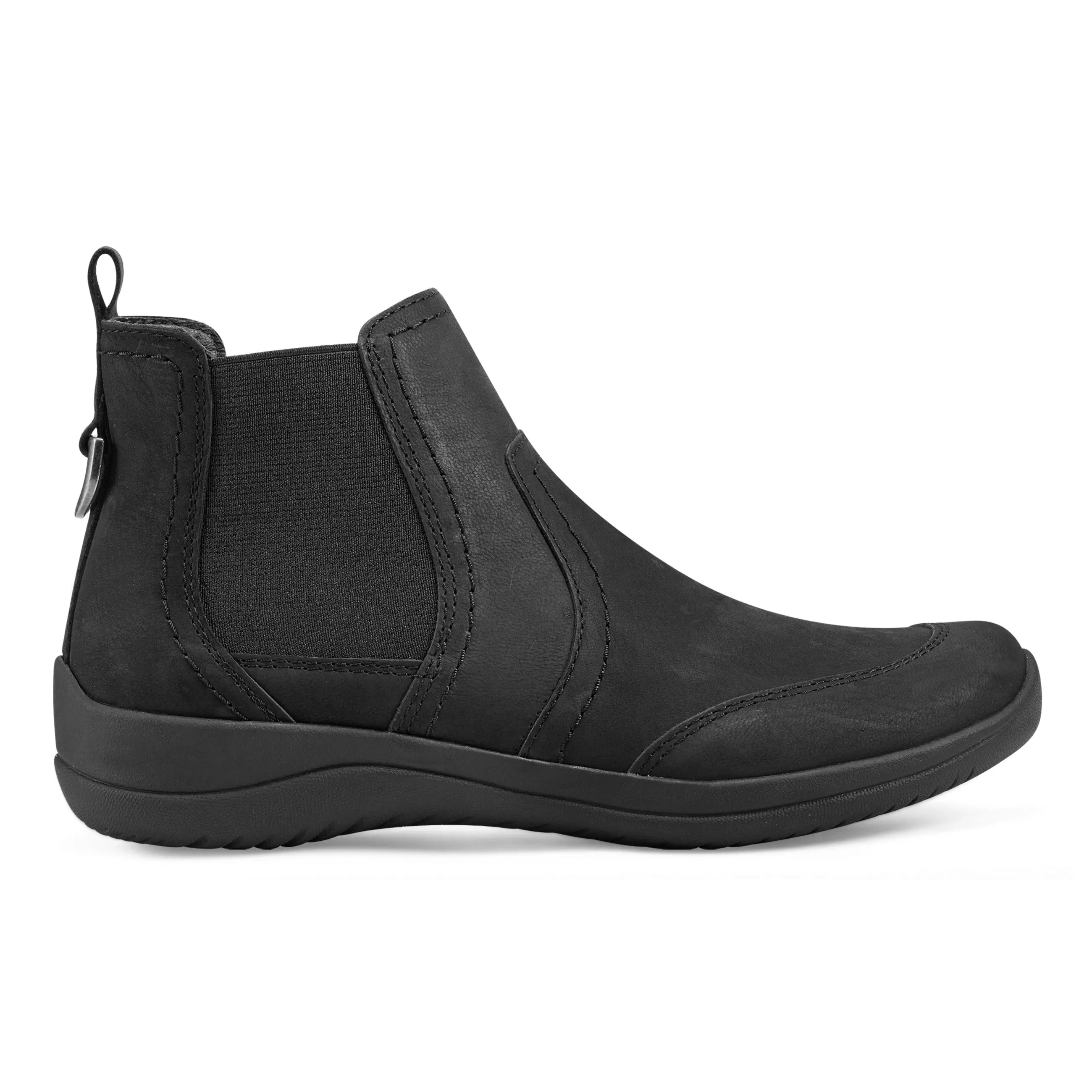Faine Women's Round Toe Slip On Flat Booties - Comfortable Casual Shoes for Walking, Work & Everyday Wear | Soft Leather Ankle Boots for Fall & Winter Fashion