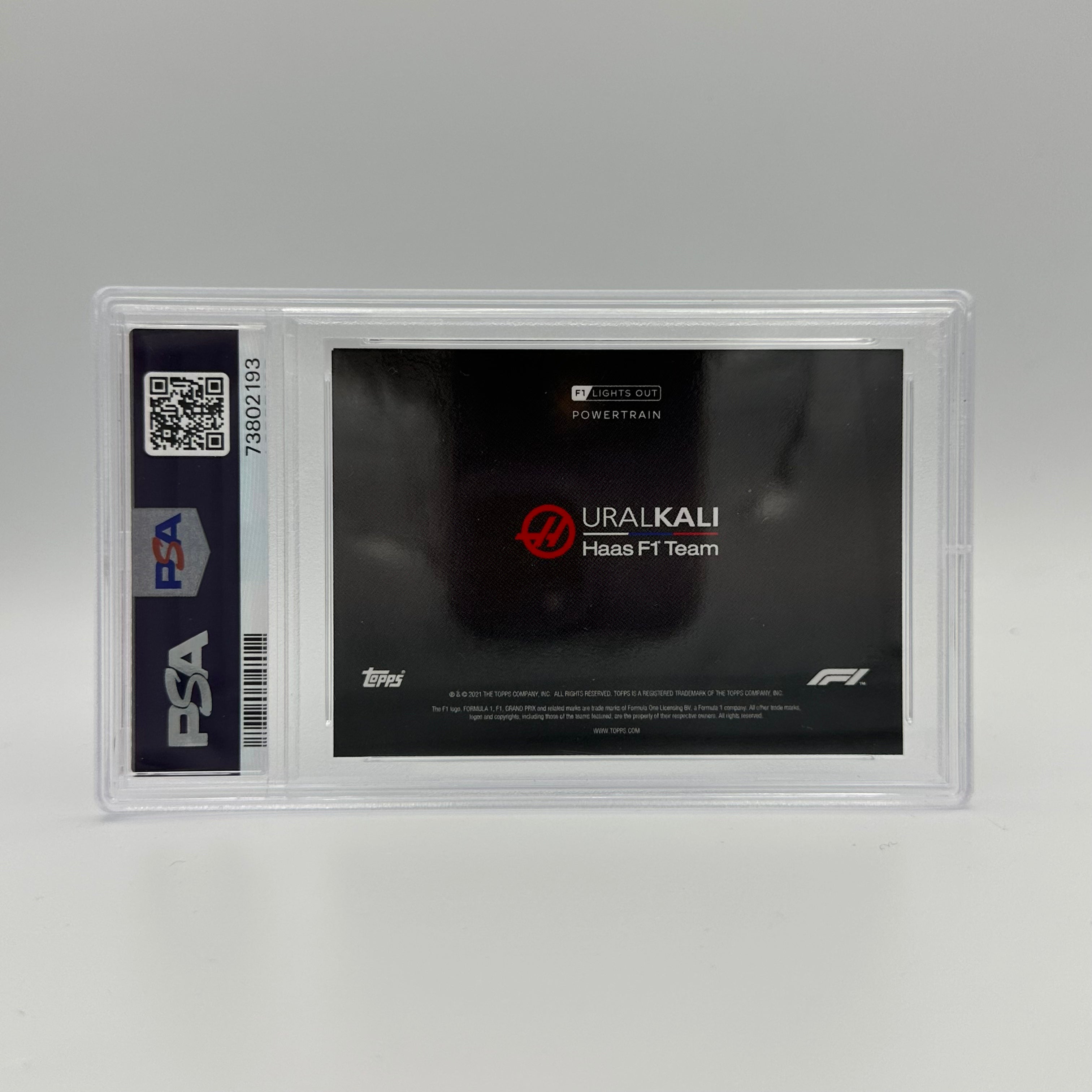 PSA 9 92/99 Uralkali Haas F1 Team Powertrain Blue - Rare F1 Racing Collectible for Display & Investment