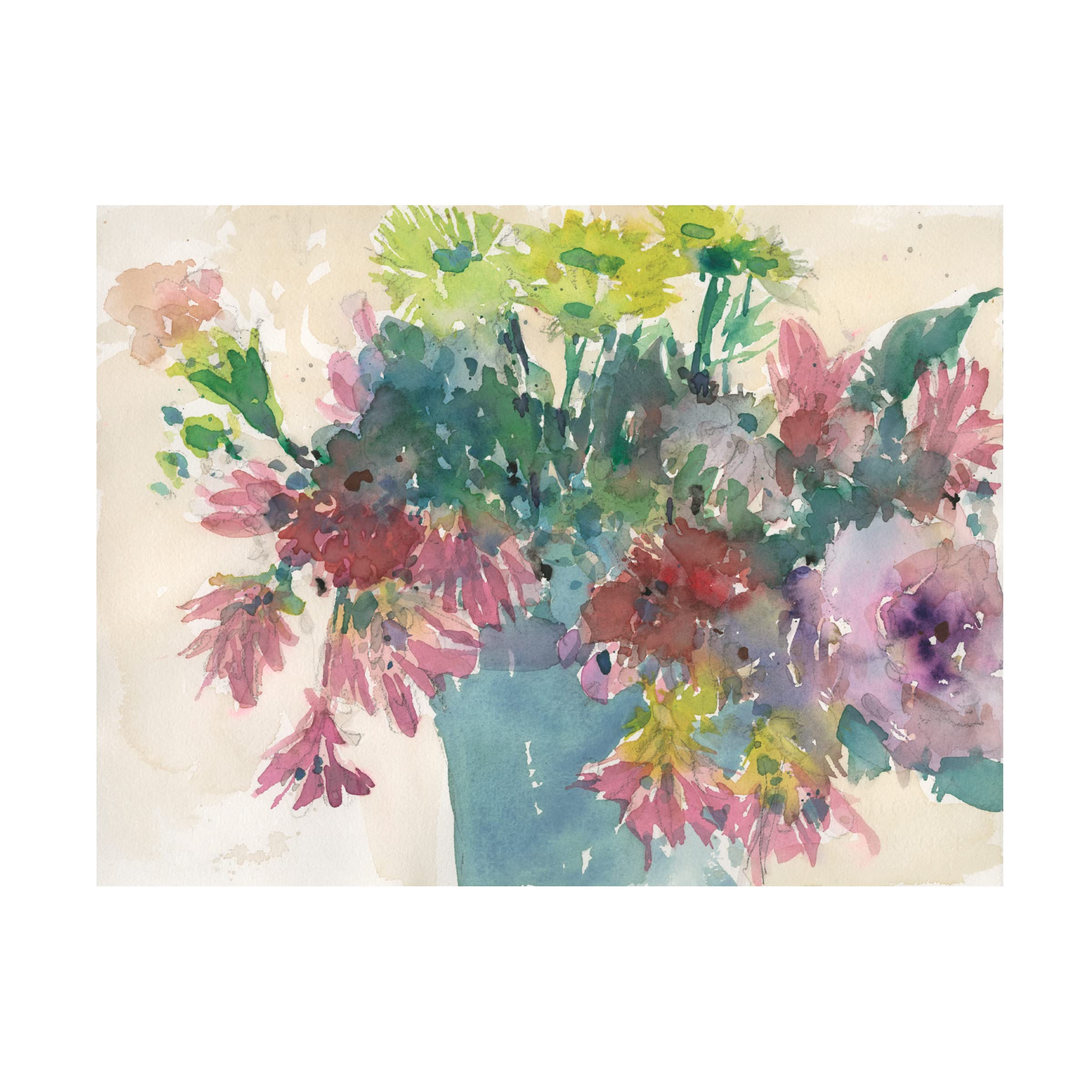 Samuel Dixon 'Assorted Summer Planter I' Canvas Wall Art - 14x19 Inches Floral Home Decor for Living Room, Bedroom & Office