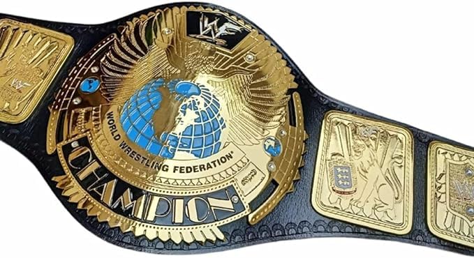 Premium Black & Gold Leather Wrestling Belt for Adults - 2MM Brass Plates - Championship Title Replica for WWE Fans, Cosplay & Sports Events