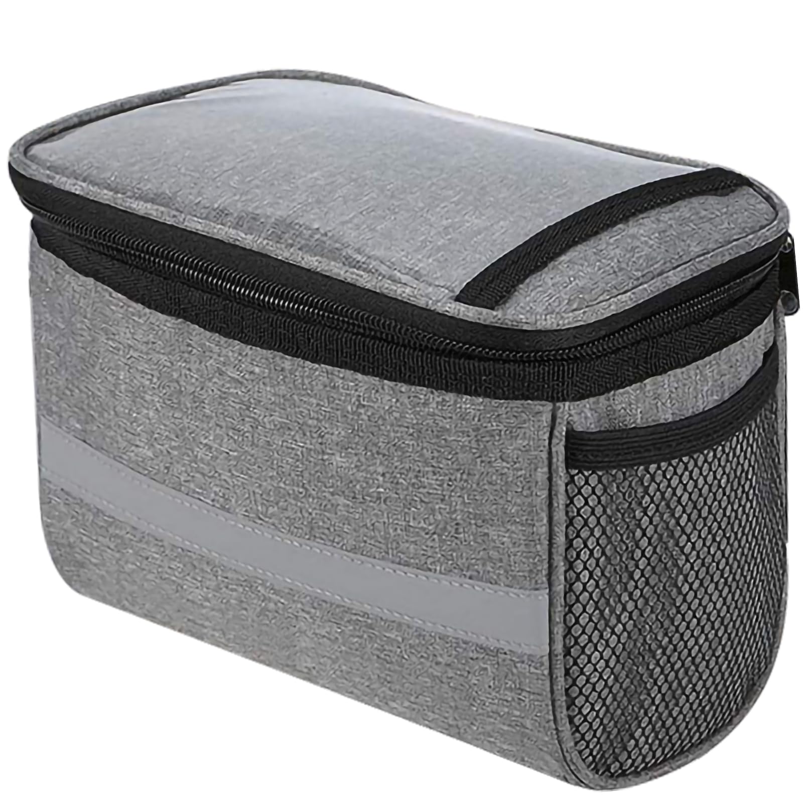 Reflective Bike Frame Bag - Waterproof Bicycle Handlebar Storage Pouch with Phone Holder for Outdoor Hiking, Cycling & Commuting (8.46x5.31x6.49 inches, Gray) - Perfect for Road Bikes, Mountain Bikes & Urban Cycling Accessories