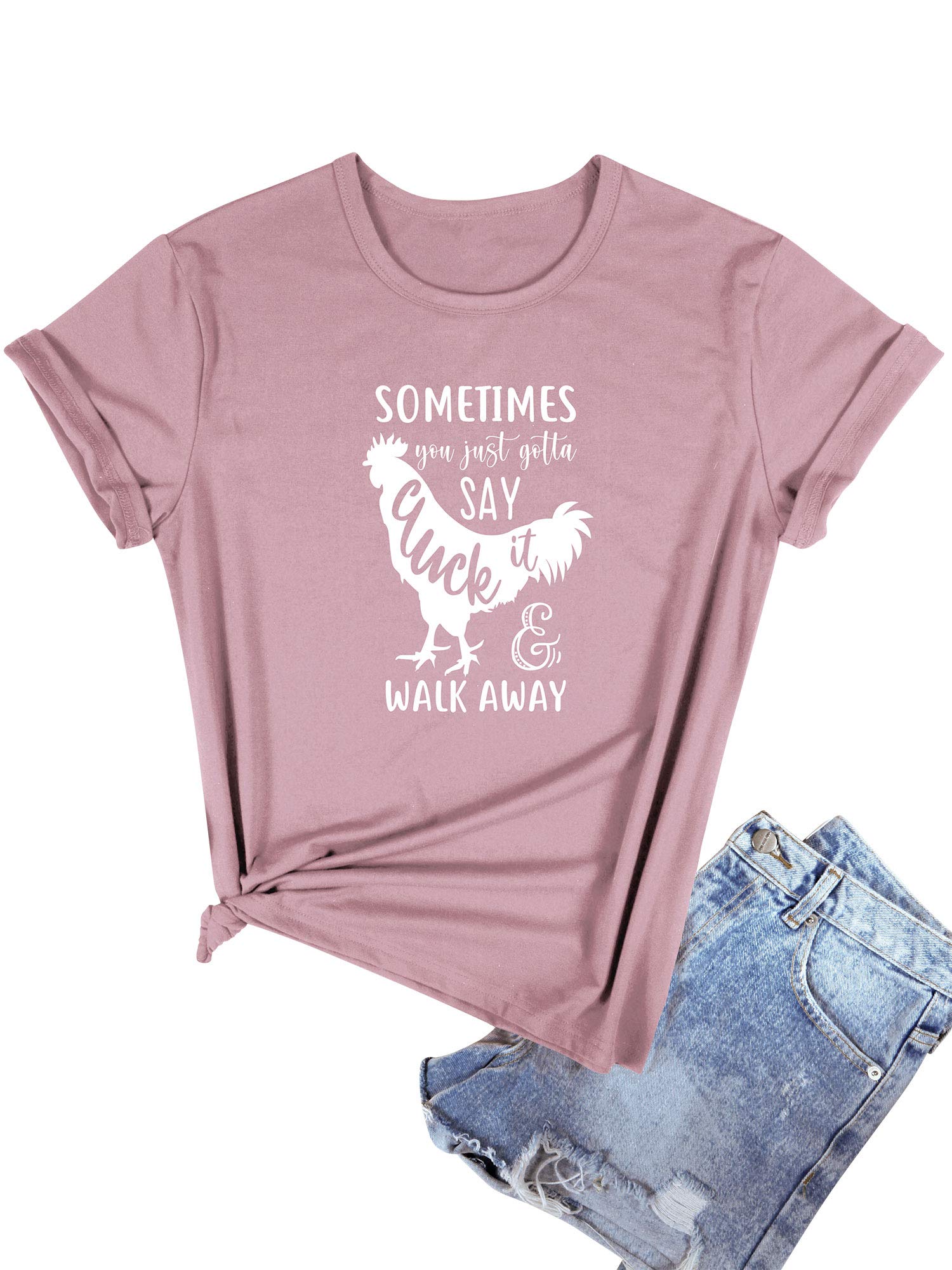 Funny Chicken Graphic Tee for Women - 'Cluck It and Walk Away' Humor Shirt | Casual Wear, Weekend Outfits & Gift Ideas
