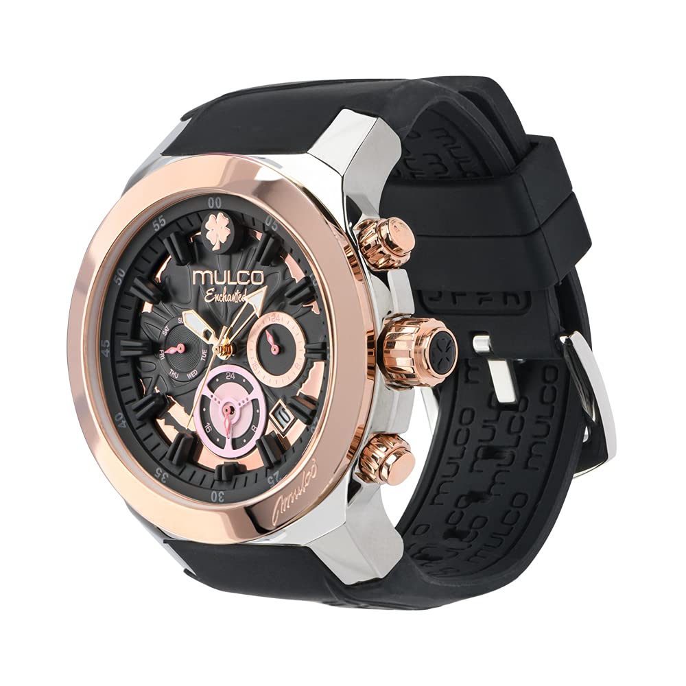 Enchanted Maple Women's Watch - Silver Stainless Steel with Rose Gold & Pearl for Elegant Occasions