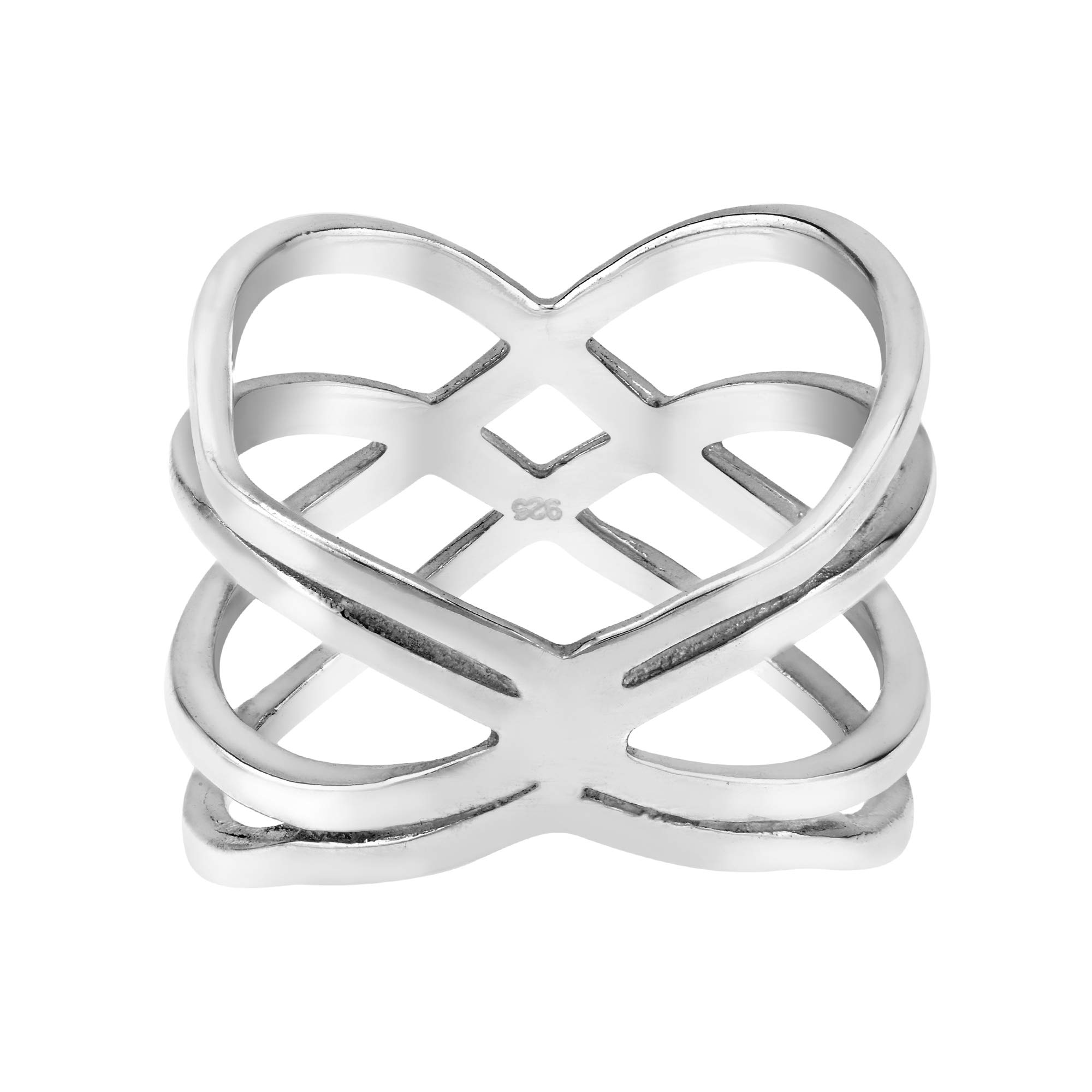 Exotic Puzzle Weave .925 Sterling Silver Ring for Women & Men | Dainty Wedding Band, Couple Rings | Comfort Fit Unisex Jewelry (Sizes 6-10) | Perfect for Anniversaries, Engagements & Everyday Wear