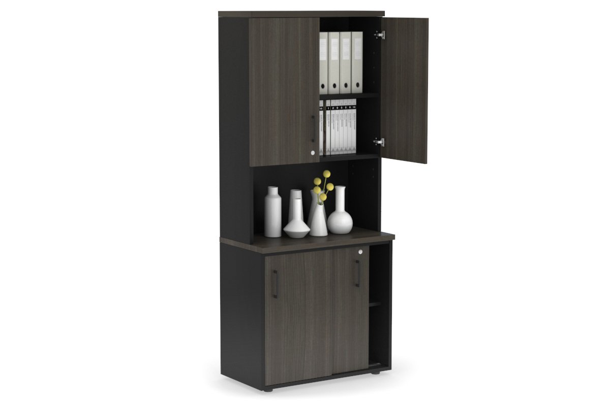 Modern Sliding Door Credenza Hutch with Storage Doors - 31.5
