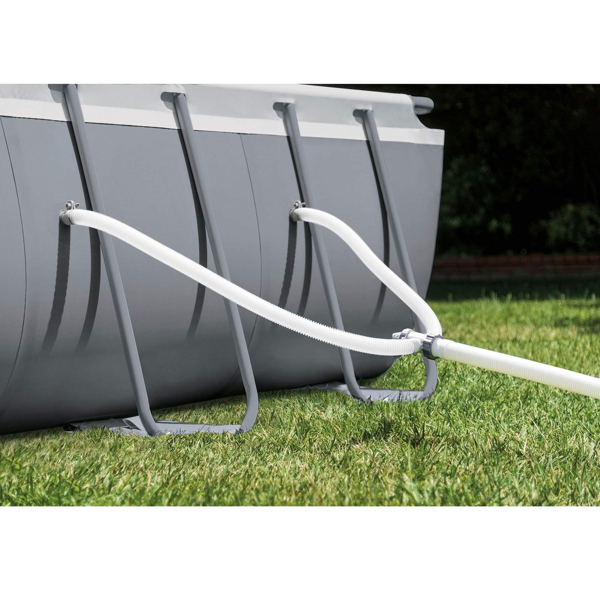 Intex Ultra XTR Rectangular Frame Above Ground Swimming Pool Set with Floating Recliner Lounger & Mega Chill II Inflatable Beverage Cooler - Perfect for Backyard Summer Parties, Family Gatherings and Outdoor Relaxation