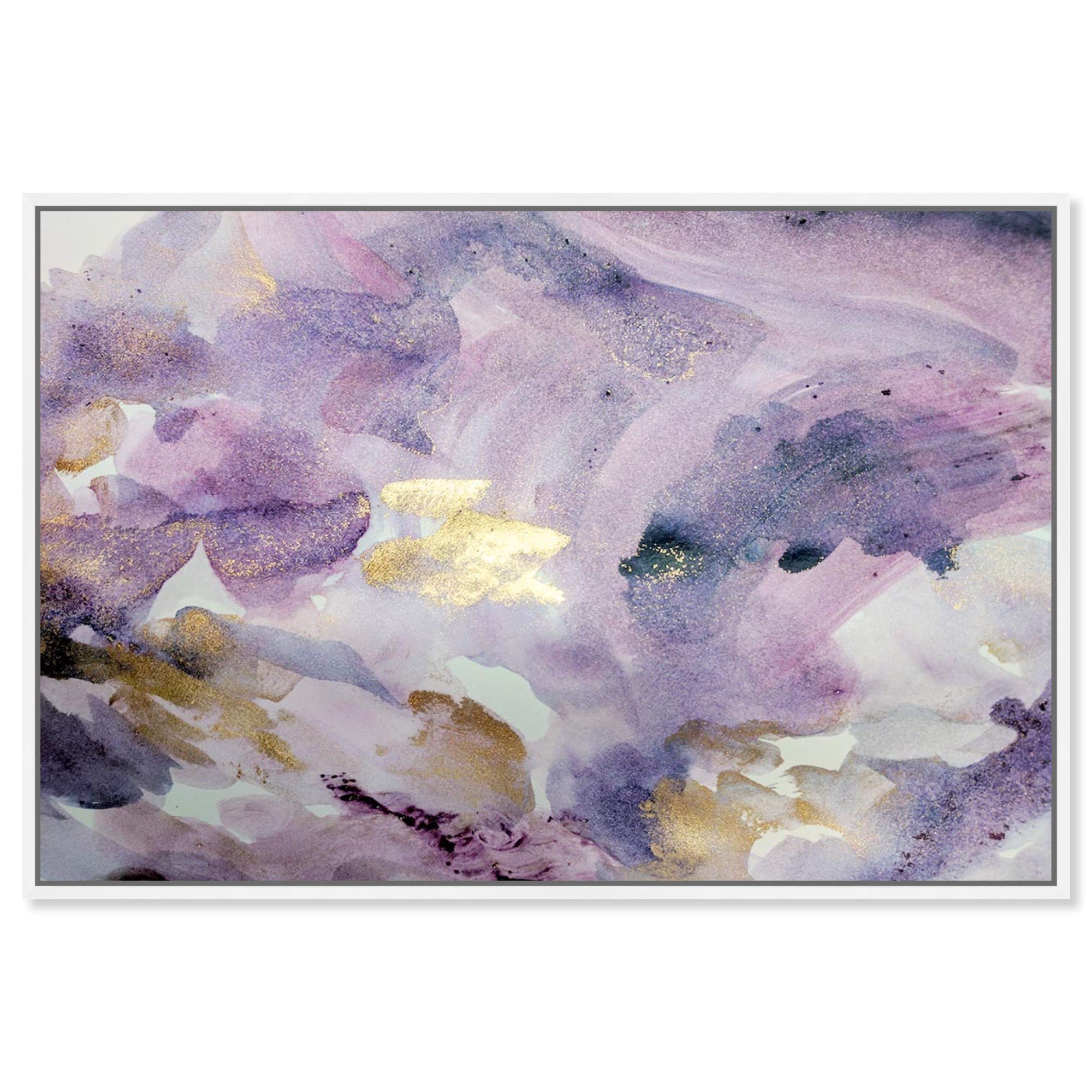Abstract Wall Art Canvas Prints 'Carried Away Amethyst' - Modern Watercolor Painting for Living Room, Bedroom & Office Decor - Ready to Hang Home & Office Wall Decorations