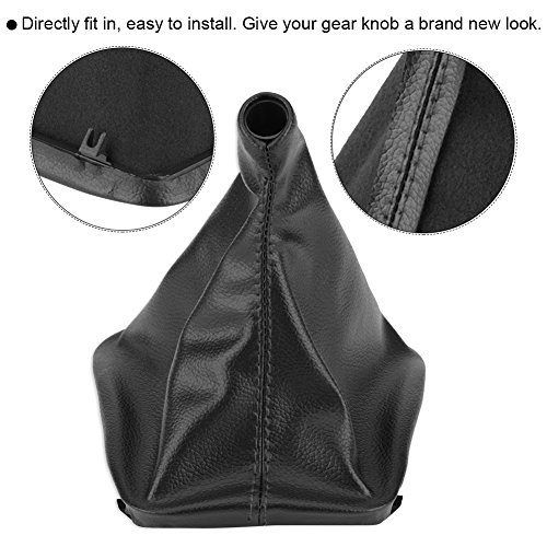 EVGATSAUTO Left Hand Drive Gear Shift Gaiter Boot - Genuine Artificial Leather Shift Knob Cover for BMW E30 E34 E36 Z3 - Perfect for Car Interior Upgrade & DIY Installation