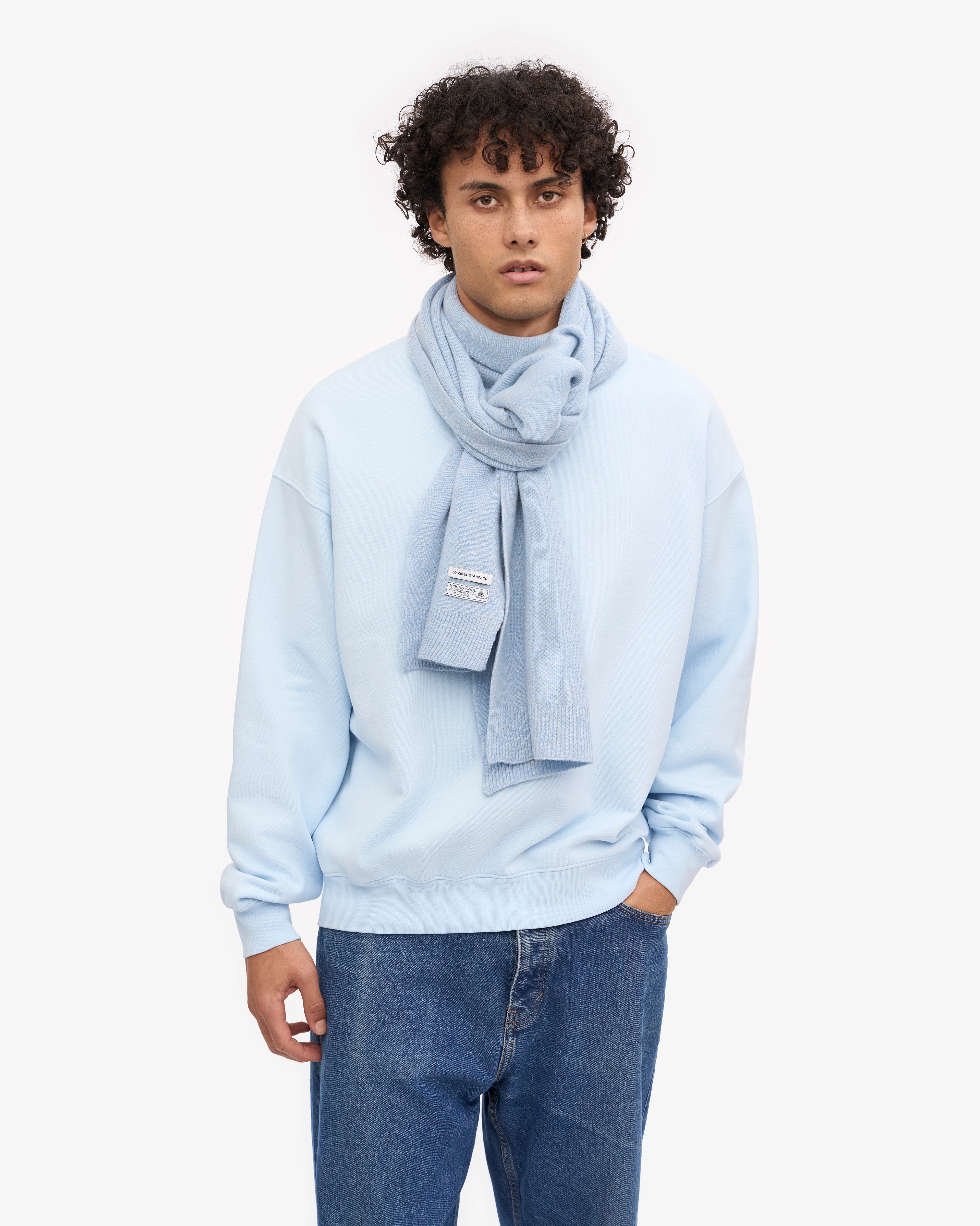 Premium Merino Wool Scarf for Men & Women - Soft Polar Blue Winter Accessory - Perfect for Cold Weather, Outdoor Activities & Fashion Statement