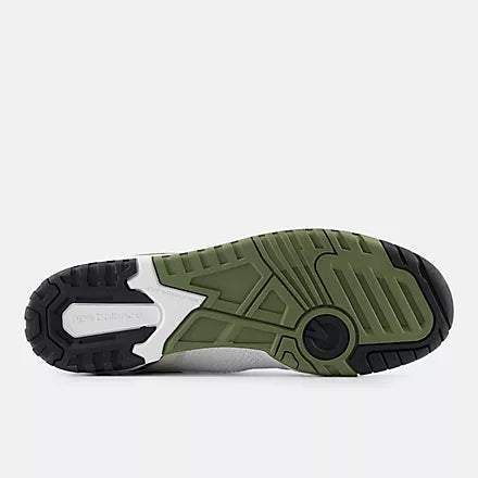 550 Sneaker for Men & Women - White, Dark Olivine & Black Colorway - Comfortable Casual Shoes for Walking, Running & Everyday Wear
