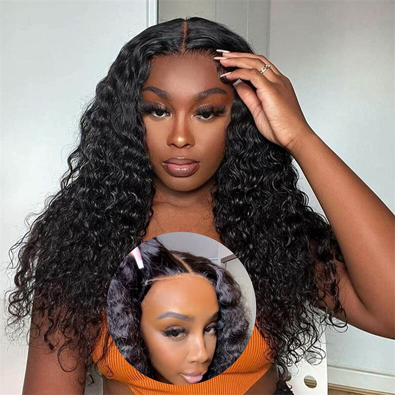 Eullair Wear Go Glueless Wig - Water Wave 6x4 5x5 HD Lace Closure Human Hair Wigs for Women | Pre-Cut Lace, Natural Hairline & Beginner Friendly | Perfect for Daily Wear, Parties & Special Occasions