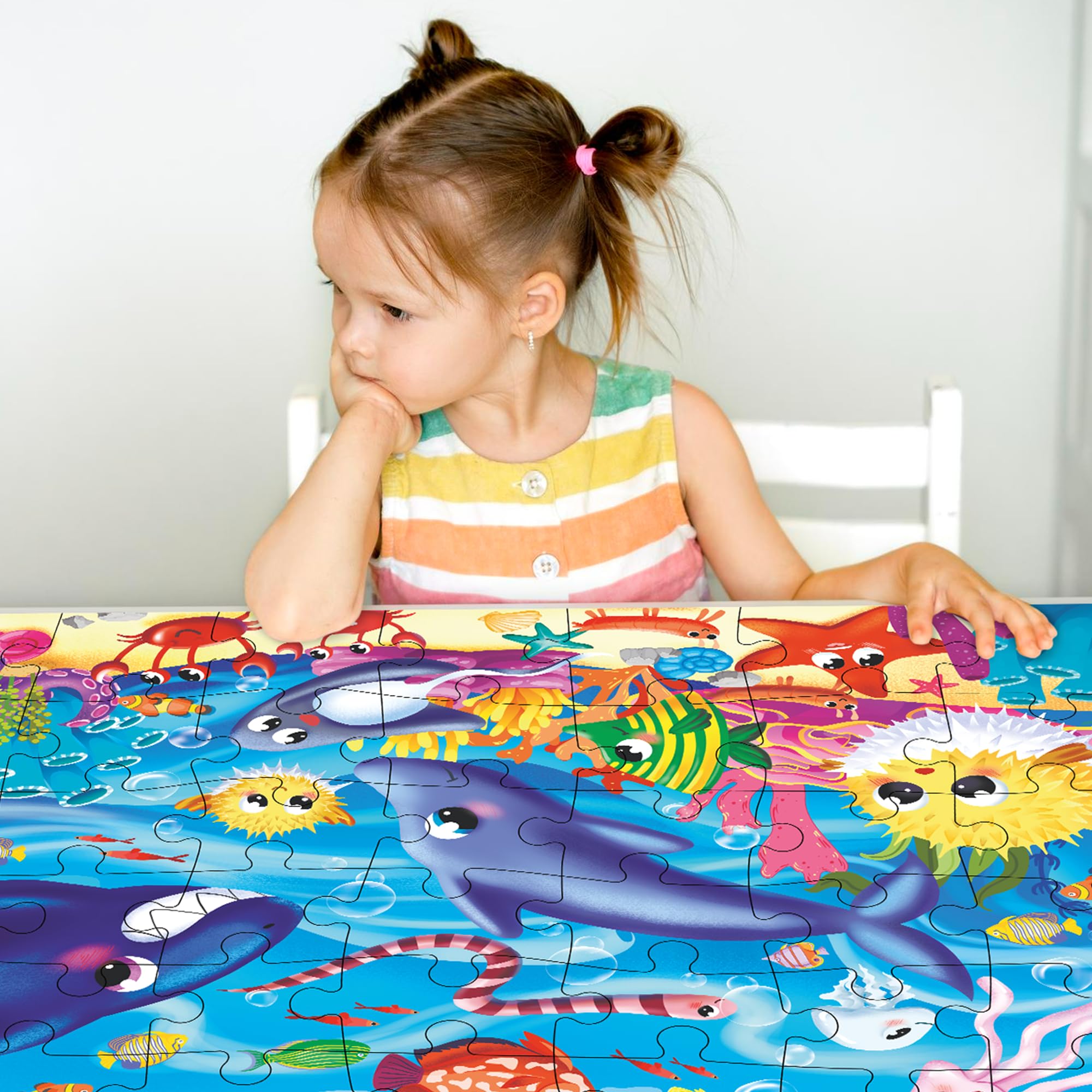 QUOKKA Giant 48-Piece Floor Puzzles for Kids Ages 2-6 | 2x3 Feet Large Educational Ocean Animal Puzzle Game for Toddlers & Preschoolers | Perfect for Birthday Gifts, Classroom Activities & Family Game Night