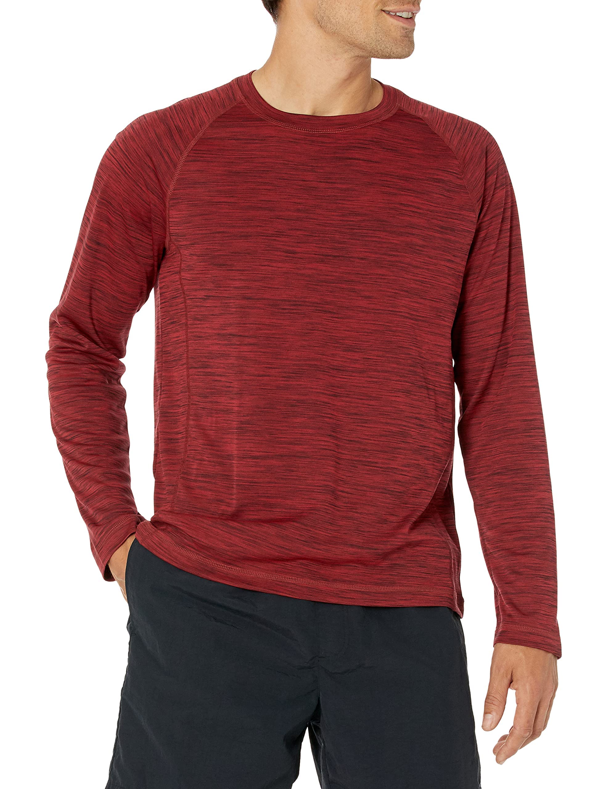 Amazon Essentials Men's UPF 50+ Long Sleeve Rash Guard Swim Shirt - Sun Protection for Swimming, Surfing, Beach & Water Sports