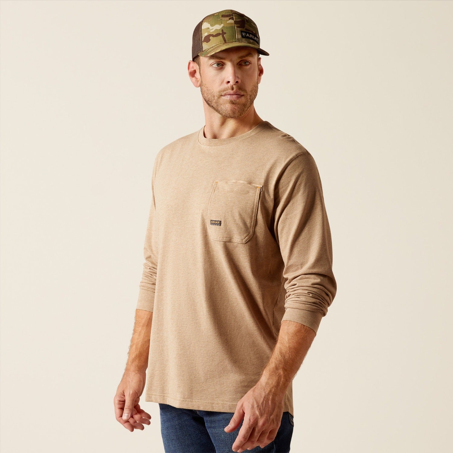 Ariat Men's Workman Born For This Graphic Long Sleeve T-Shirt - Durable Workwear for Construction, Farming & Outdoor Activities