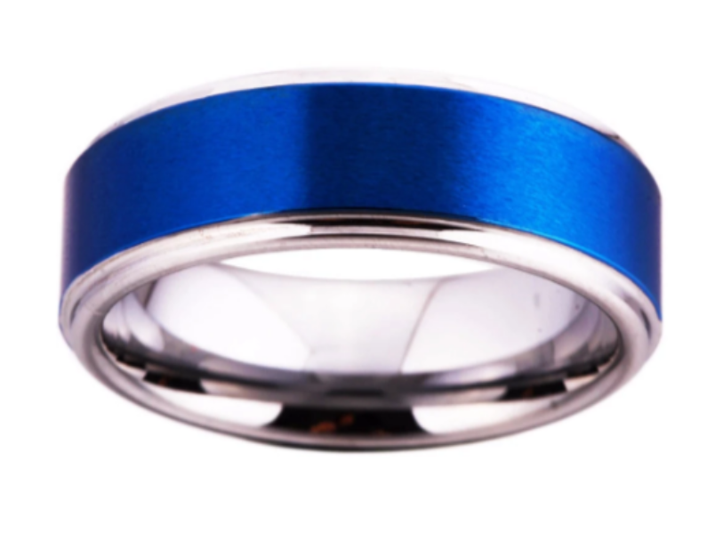 Blue Tungsten Ring for Men - Durable & Scratch-Resistant Wedding Band, Anniversary Gift - Perfect for Everyday Wear & Special Occasions