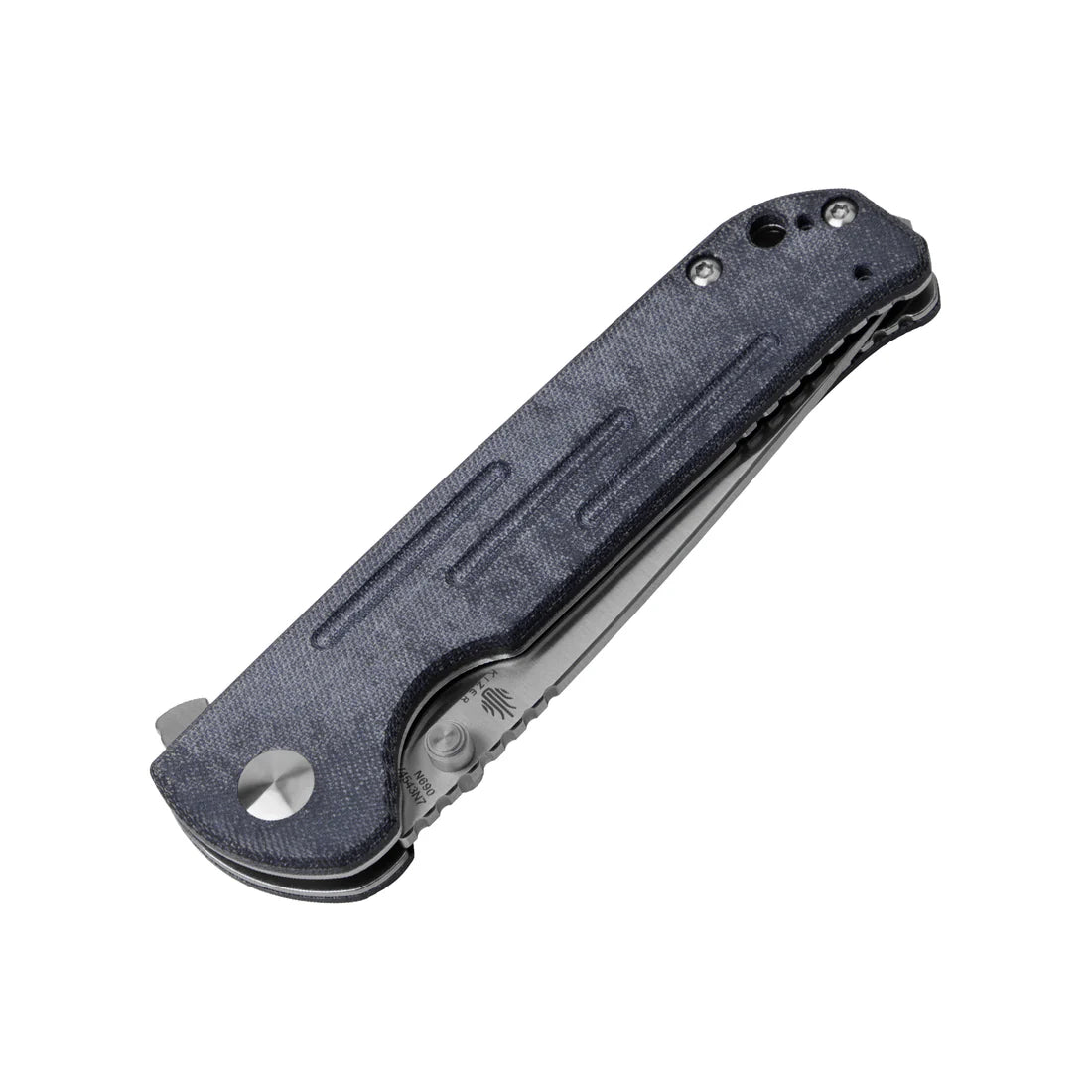 Kizer V4543N7 Vanguard Justice Folding Pocket Knife - Linerlock Flipper with Stonewash Plain Blade & Denim Micarta Handles - EDC, Outdoor, Camping, Survival Gear