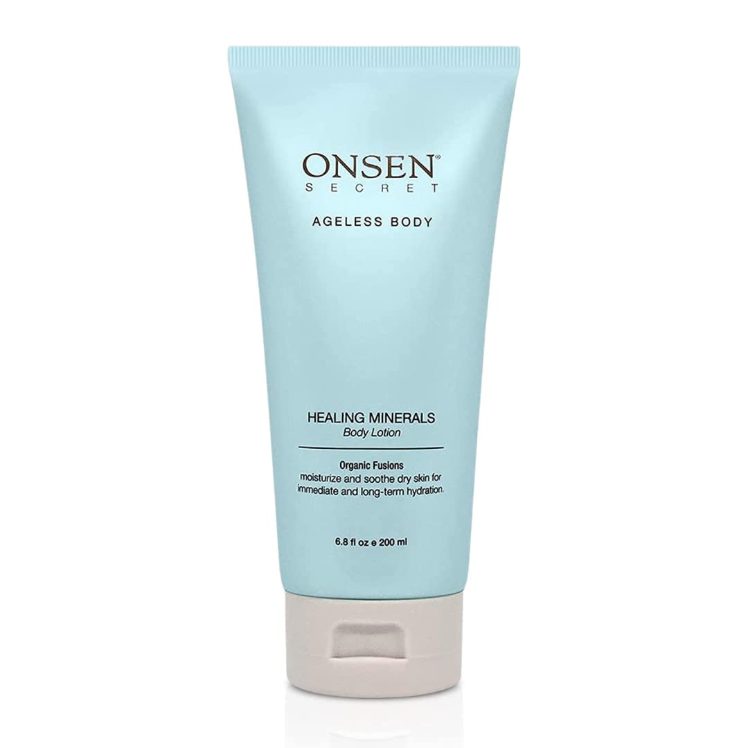 Onsen Secret Natural Body Lotion with Organic Hydrating Botanicals - 6.8 fl oz Moisturizer for Normal to Dry Skin | Non-Greasy Formula | Perfect for Daily Hydration & Nighttime Skin Repair