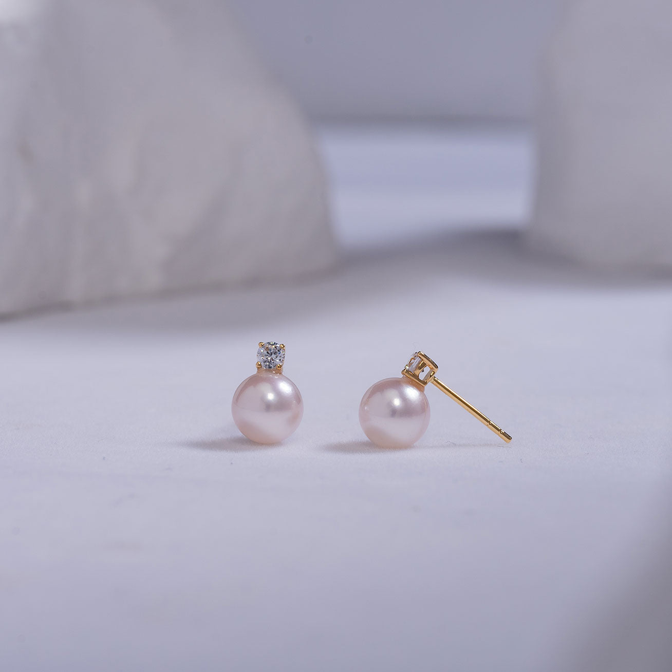 18K Gold Hanadama Akoya Pearl Earrings - AAA Quality Cultured Pearls for Women | Perfect for Weddings, Anniversaries & Special Occasions