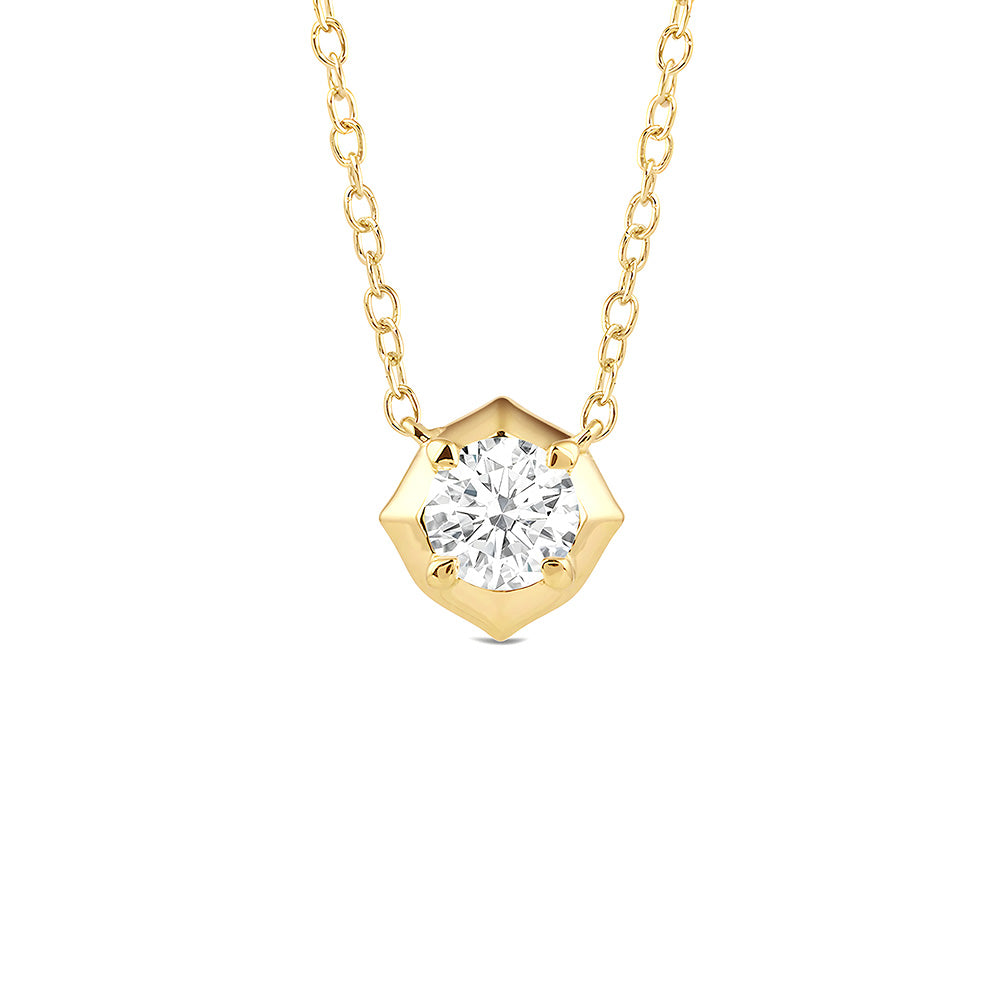 Lab Grown Diamond Solitaire Pendant Necklace - Hexagonal Cut 14K Gold/Platinum Women's Jewelry Gift for Anniversary, Valentine's Day & Special Occasions