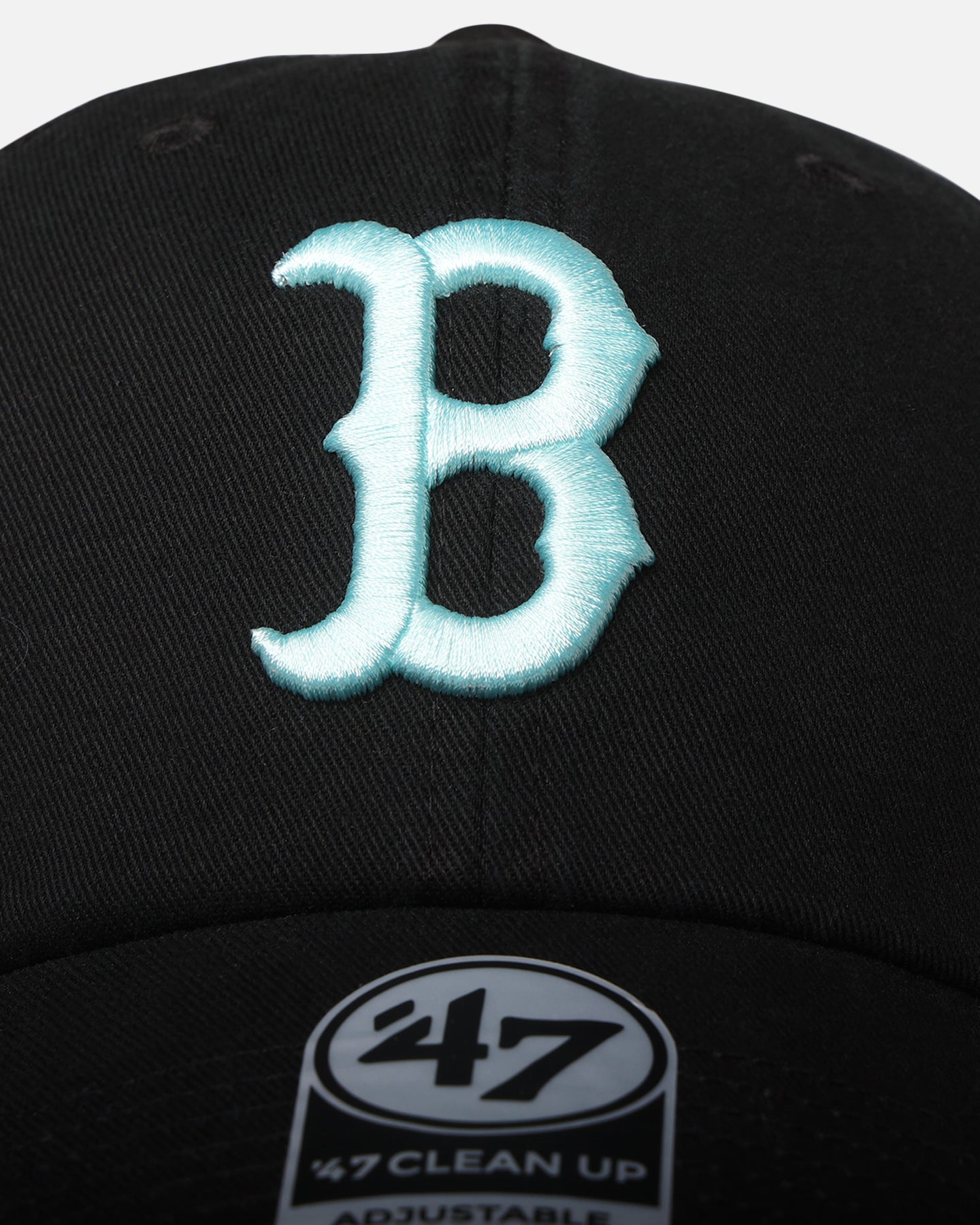 47 Brand Boston Red Sox 47 Clean Up Adjustable Strapback Hat - Black & Turquoise Baseball Cap for Men - Perfect for Game Day, Casual Wear & Sports Fans
