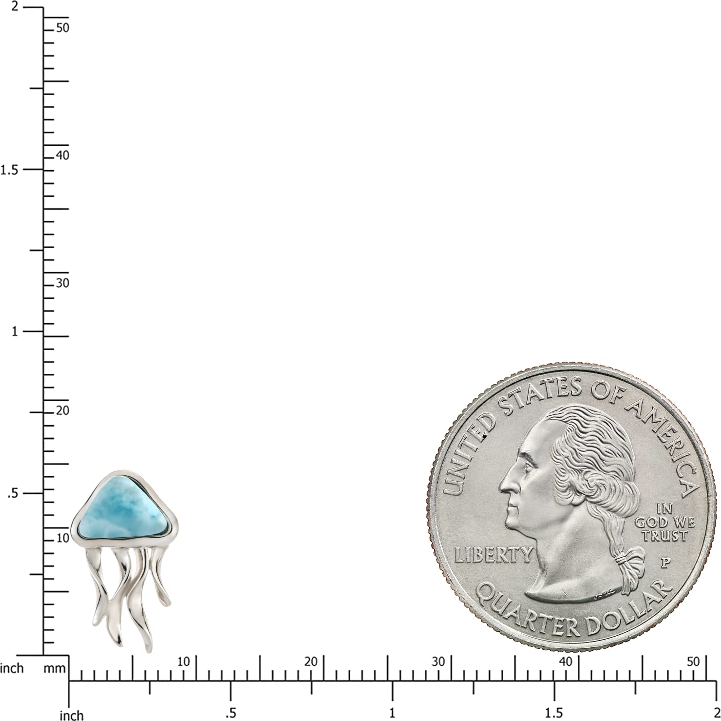 925 Sterling Silver Natural Larimar Jellyfish Stud Earrings for Women | Hypoallergenic Nickel-Free Jewelry | Sensitive Skin Safe | Hawaiian Inspired Design | Gift Box Included | Perfect for Beach Vacations, Summer Outfits and Special Occasions