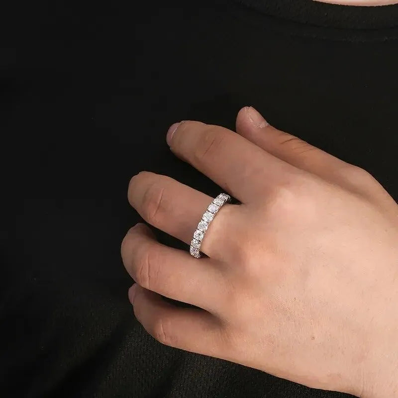 14K White Gold Round Moissanite Eternity Band 2.5mm 1.5ctw DF Color for Women - Perfect Wedding Ring, Anniversary Gift & Everyday Luxury Jewelry