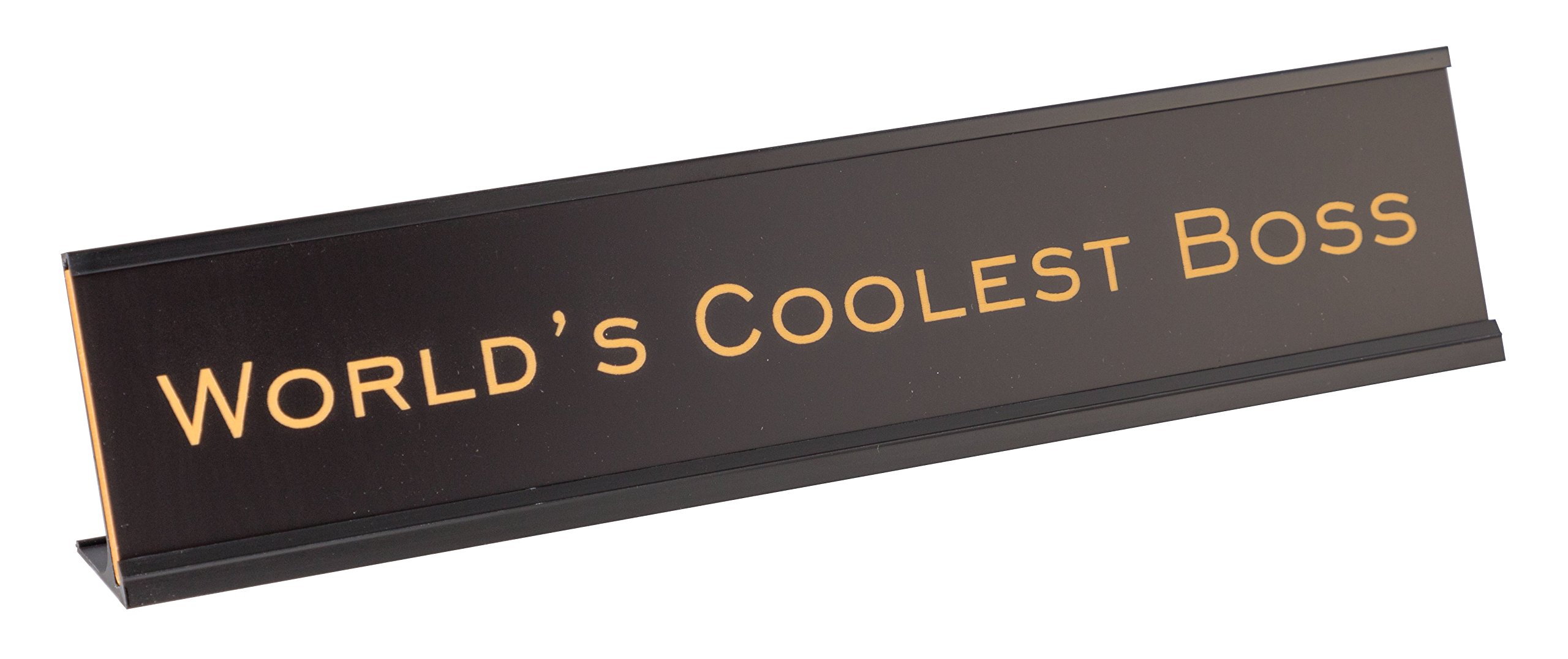 World's Coolest Boss 2x10 Inch Funny Office Desk Name Plate Sign - Perfect for Boss Appreciation Gifts, Office Decor & Work Anniversary Presents