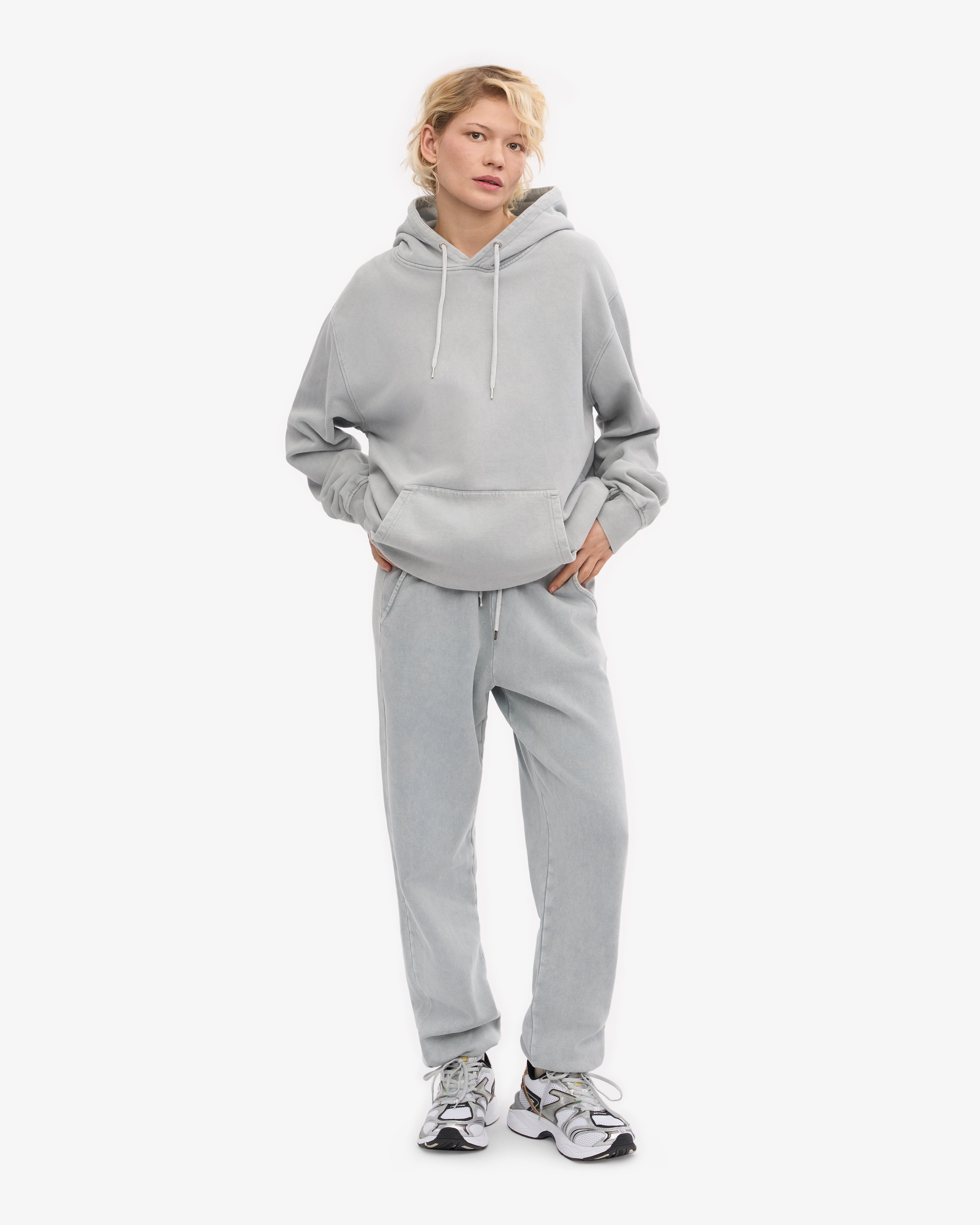 Organic Cotton Sweatpants for Women & Men - Soft Faded Grey Joggers for Lounge & Workout - Comfortable Casual Pants for Home, Gym & Travel