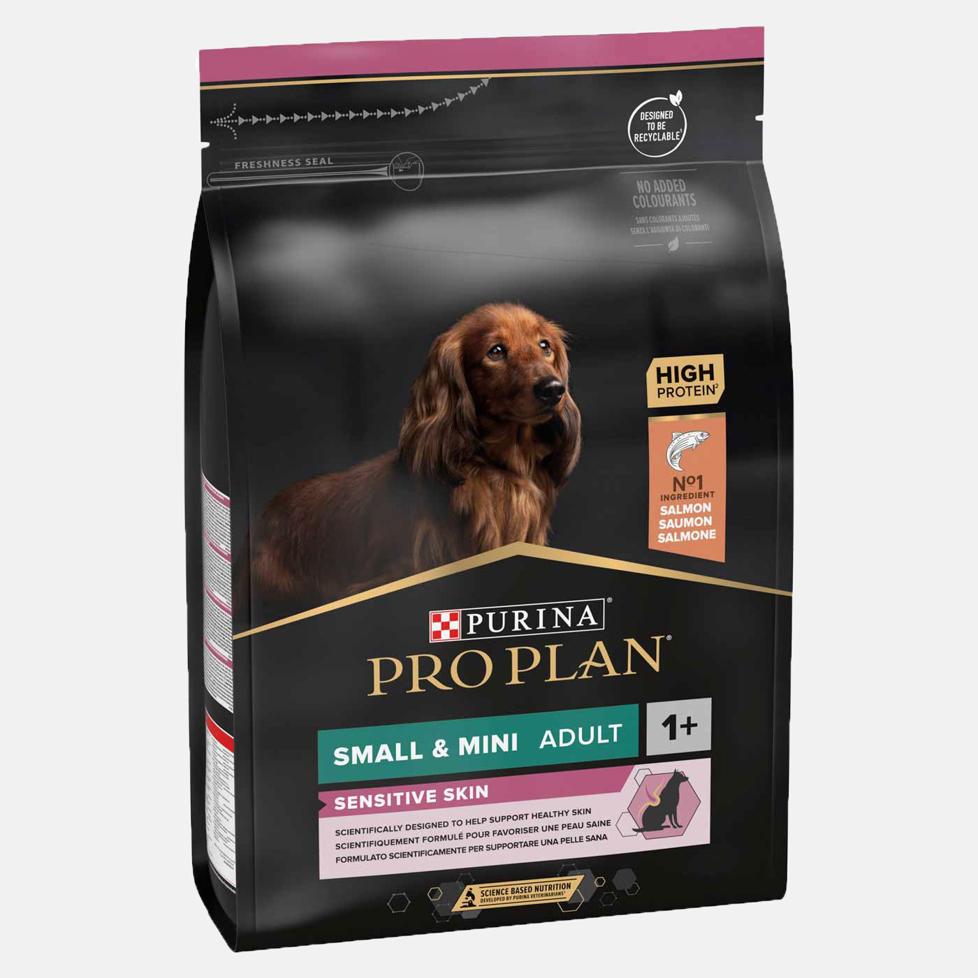 Purina Pro Plan Small & Mini Adult Salmon Dry Dog Food 3kg - High Protein Nutrition for Small Breed Dogs - Perfect for Home Feeding & Travel Portions