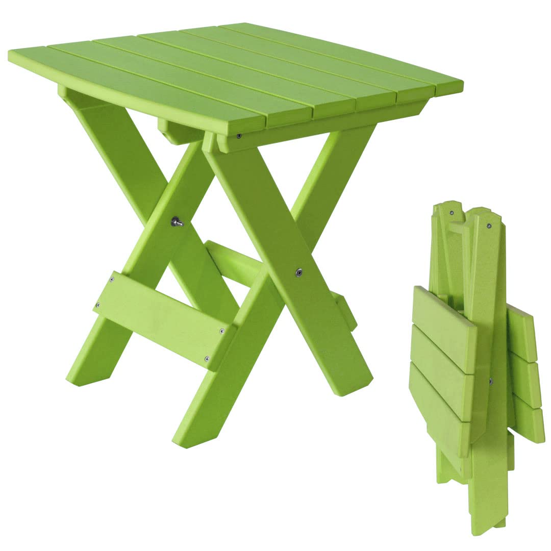 Outer Banks Collection Tailgate Folding Side Table - Portable Lime Green Picnic Table for Camping, Beach, Backyard & Outdoor Parties